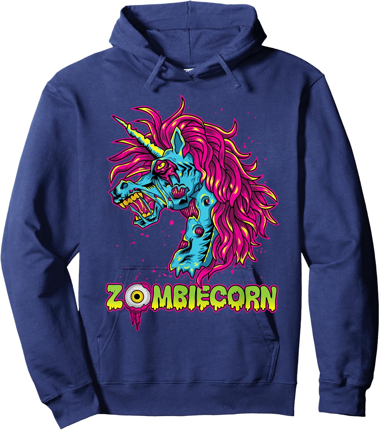 Scary Zombiecorn Zombie Unicorn Halloween Costume Hoodie - Hoodie | Navy