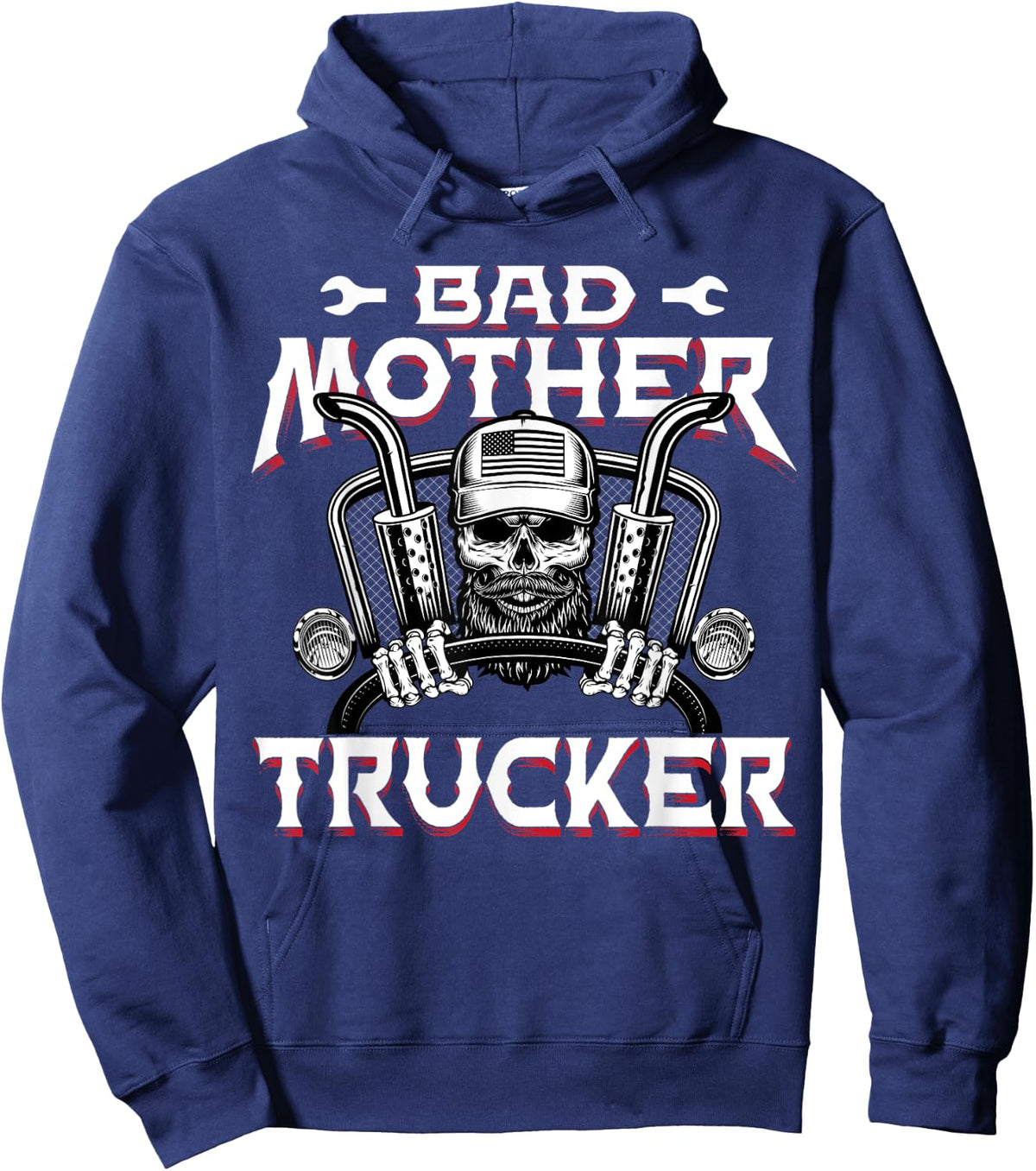 Funny Bad Mother Trucker Truck Driver Diesel Semi Rig Gift Hoodie - Hoodie | Navy