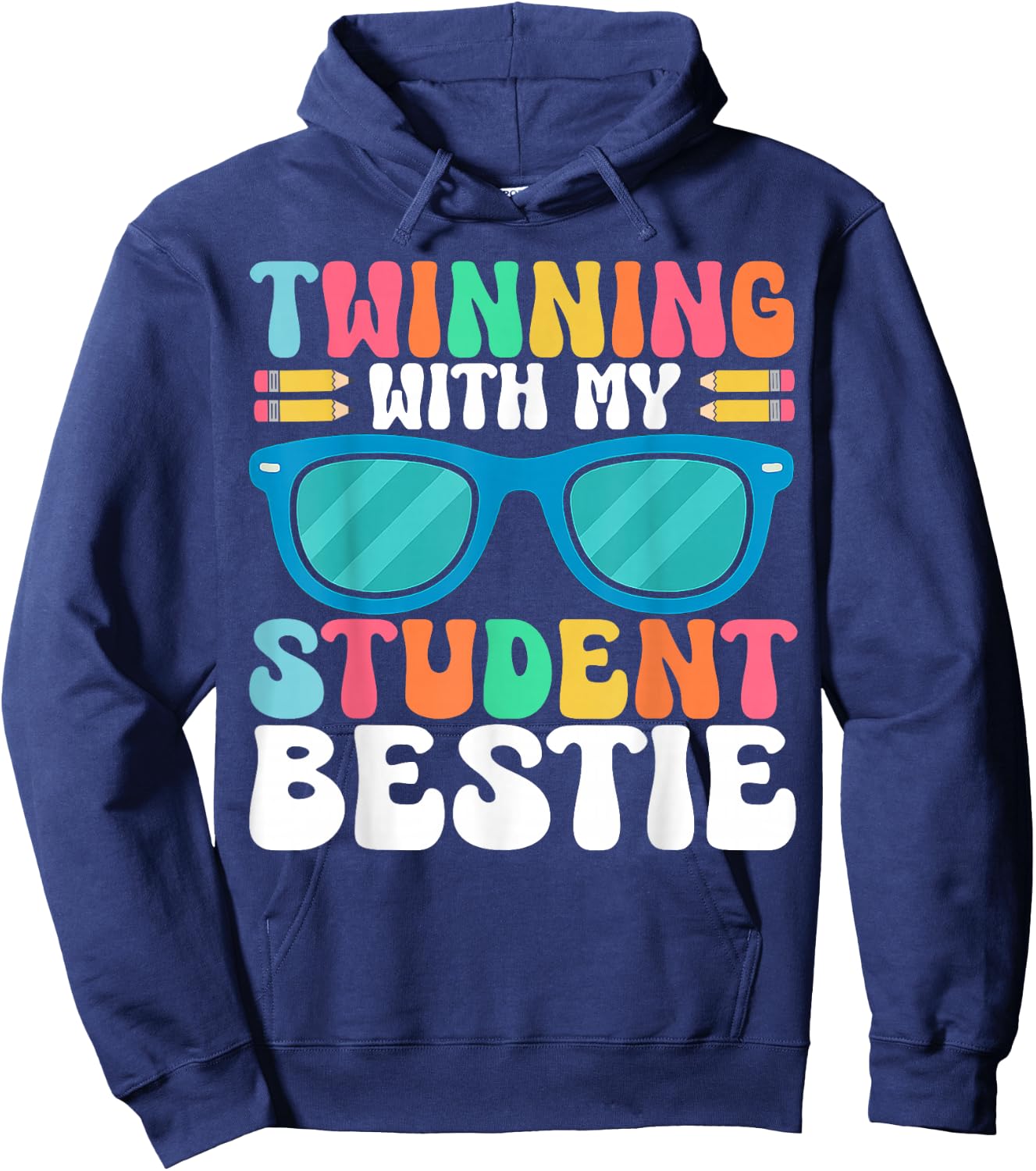 Twinning with My Student Bestie Spirit Week Best Friend Twin Hoodie - Hoodie | Navy
