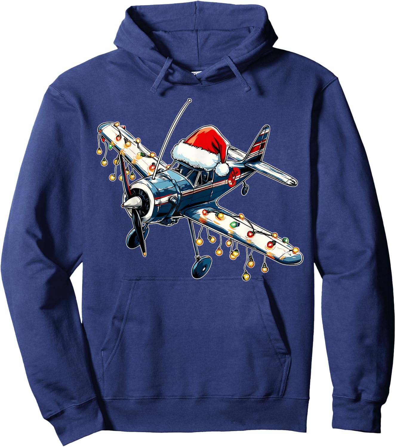 RC Airplane Model Flight Pilot Christmas Hat Xmas Hoodie - Hoodie | Navy