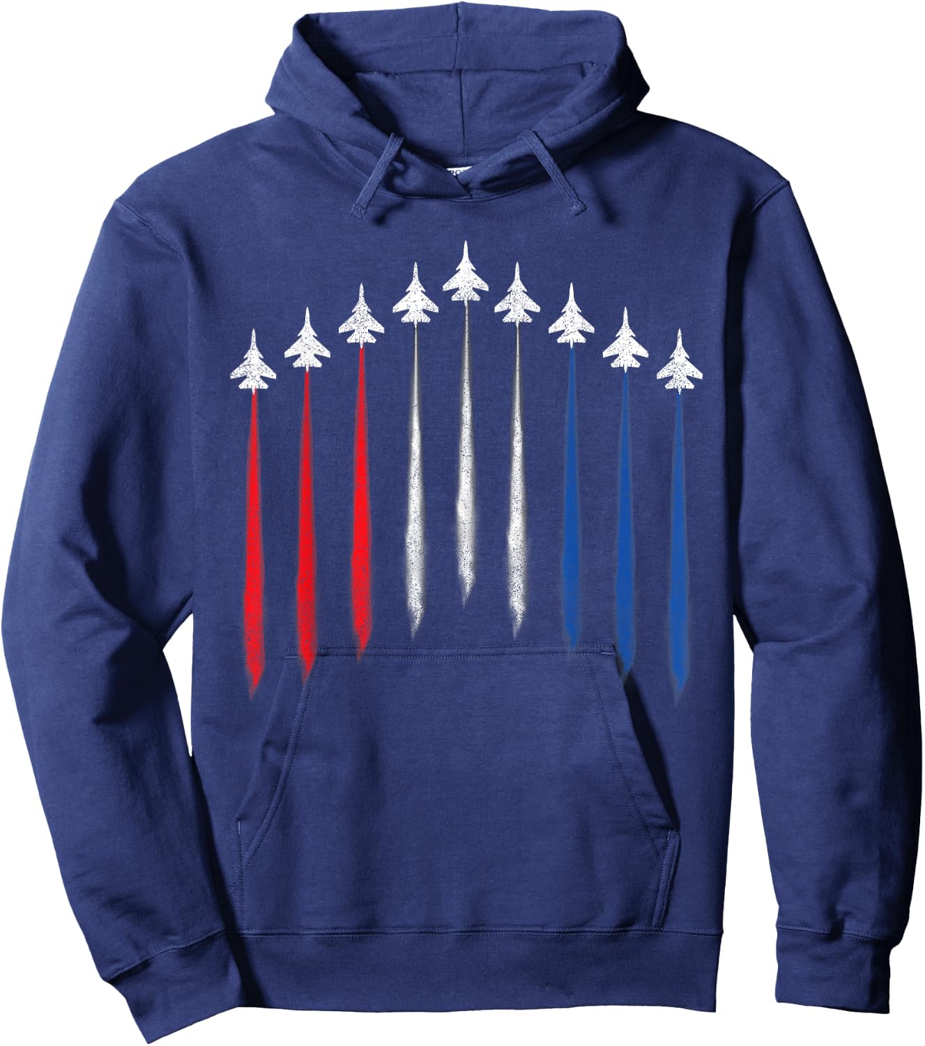 Fighter Jet American Flag Men 4th Of July Patriotic Hoodie - Hoodie | Navy