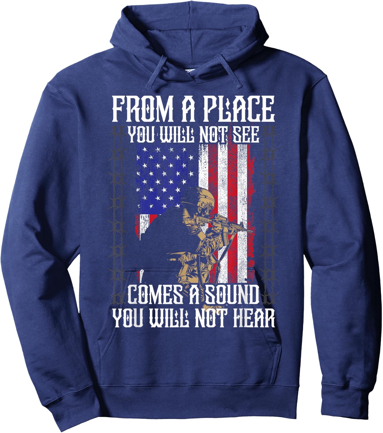 Sniper Military Sharpshooter Shooting Noise Marksman Shooter Hoodie - Hoodie | Navy