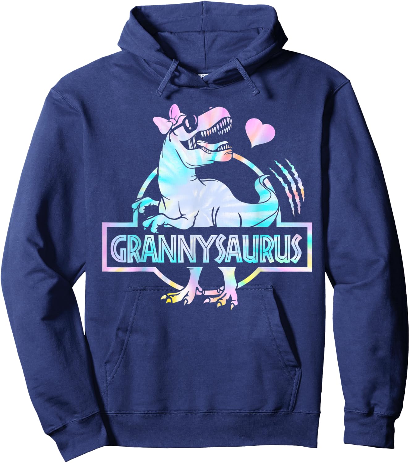 Grannysaurus T Rex Dinosaur Granny Saurus Family Matching Hoodie - Hoodie | Navy