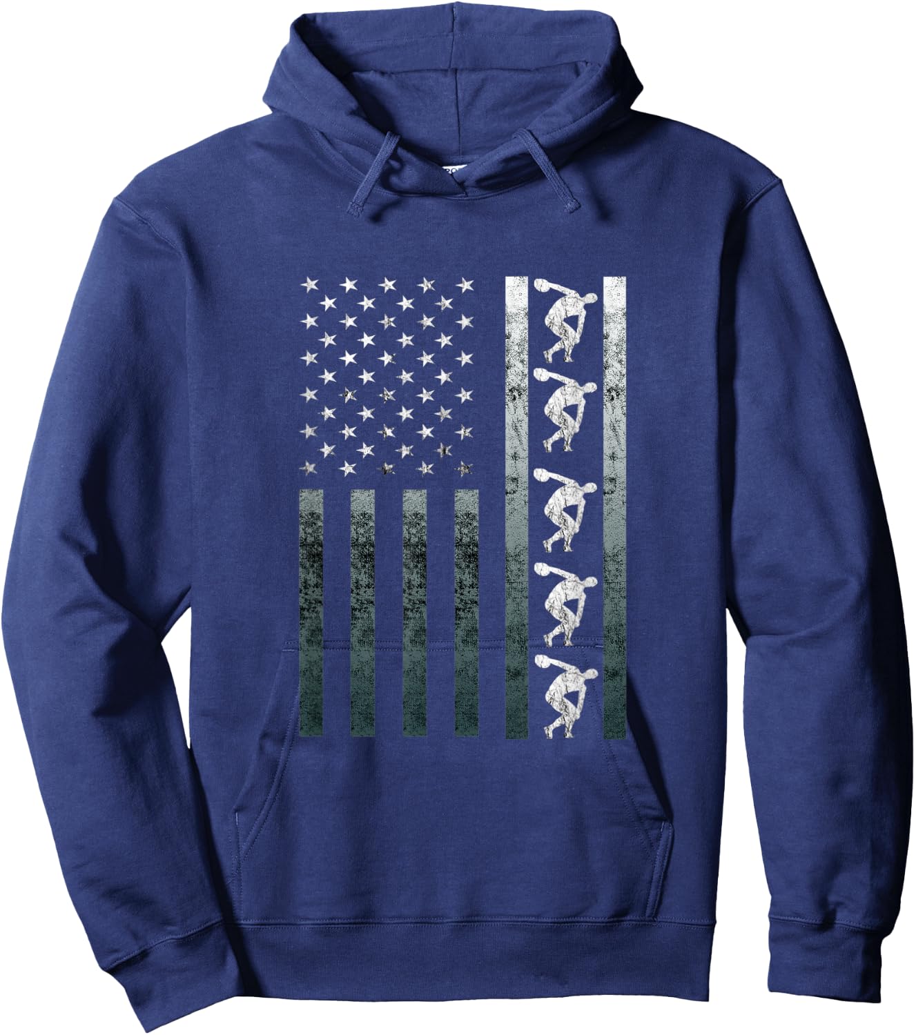 Discus Thrower Track And Field Vintage America Flag USA Hoodie - Hoodie | Navy