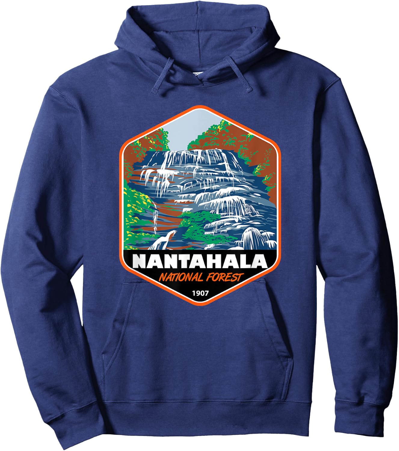 Nantahala National Forest North Carolina Badge Hoodie - Hoodie | Navy
