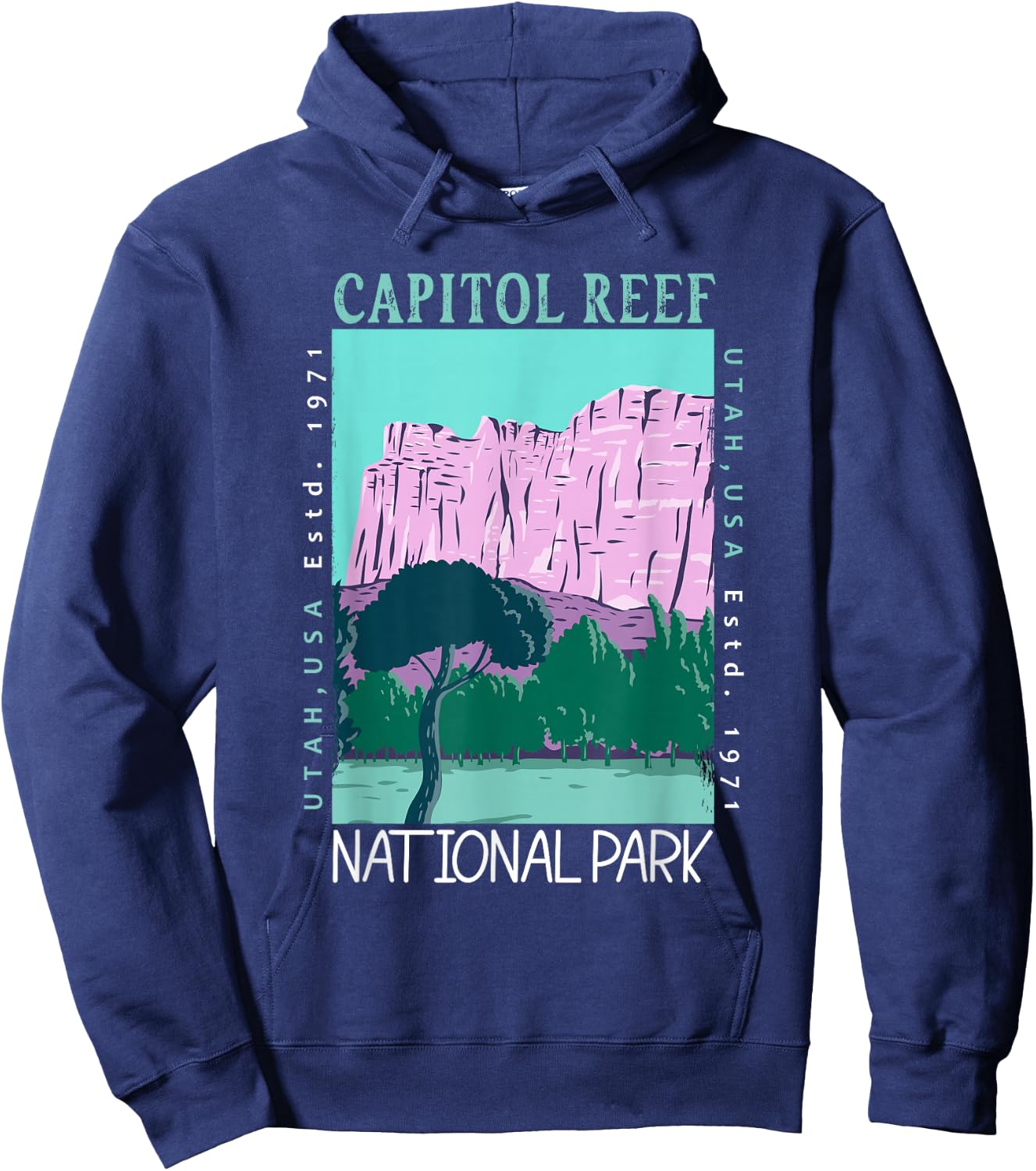 Capitol Reef National Park Utah Vintage Hoodie - Hoodie | Navy