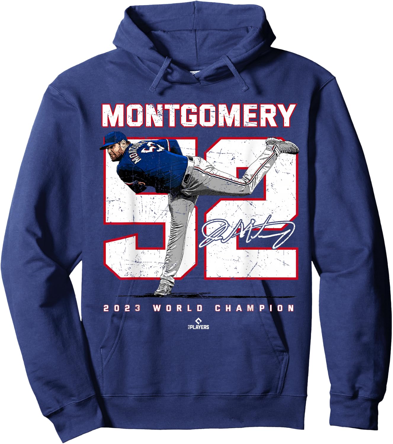 Player 2023 World Champion Jordan Montgomery Texas MLBPA Hoodie - Hoodie | Navy
