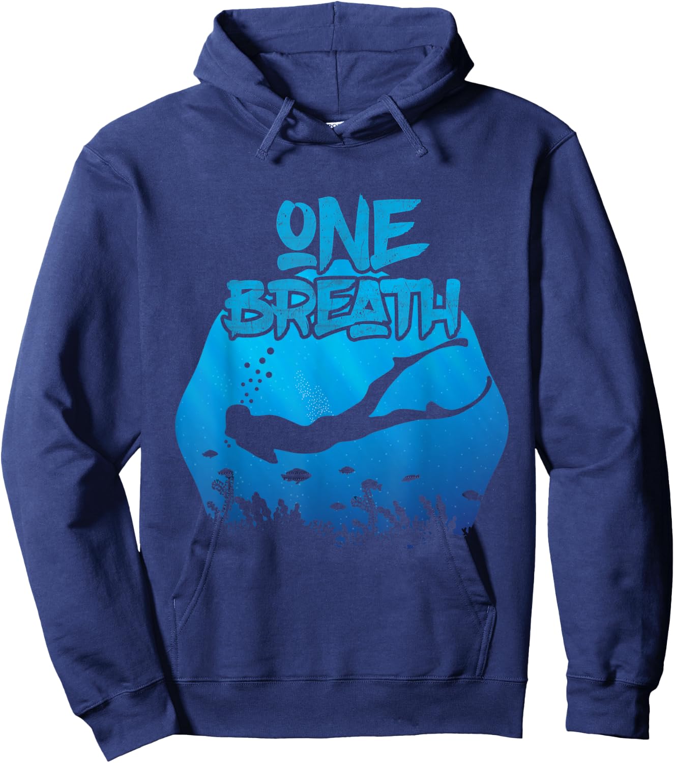 Freediving One Breath Diving Apnoe Ocean Hoodie - Hoodie | Navy