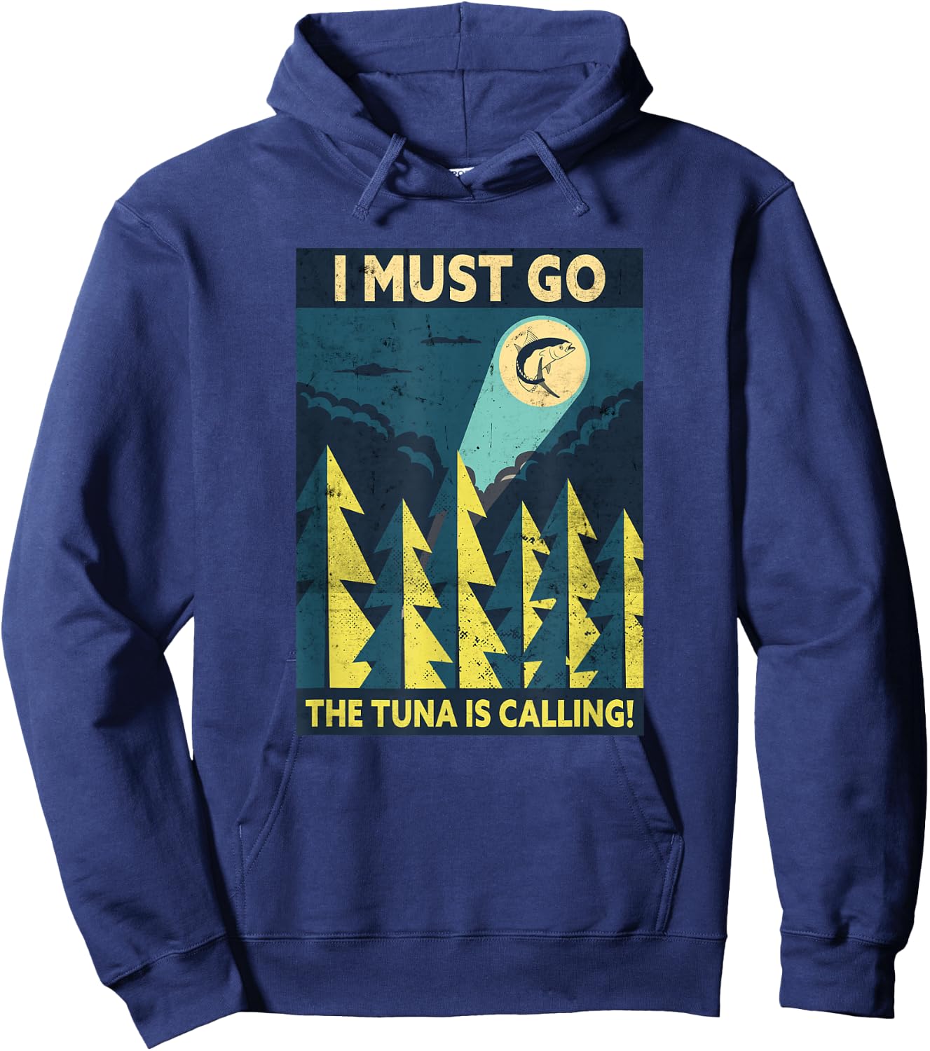 Ich Muss Gehen Der Tuna Ruft | Fishing Funny Fisherman Hoodie - Hoodie | Navy
