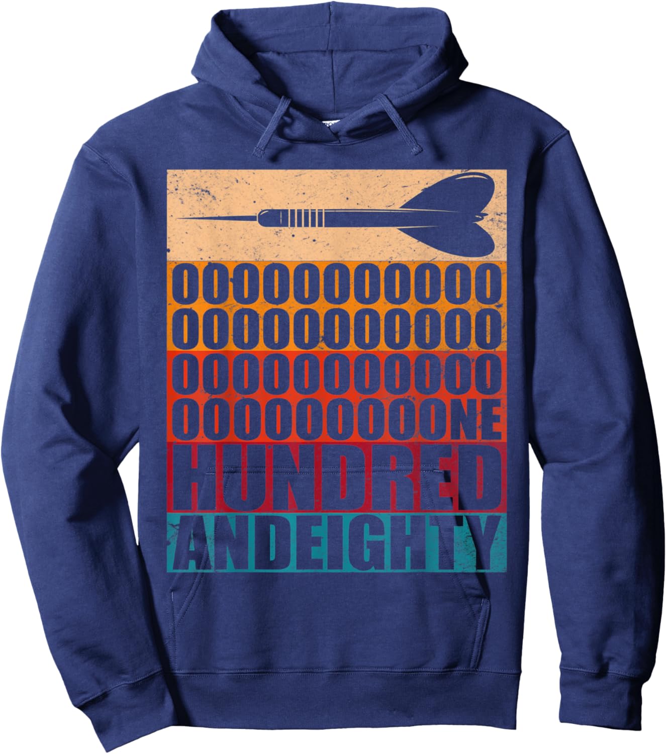 Vintage Darts Retro Arrow 180 One hundred and eighty Hoodie - Hoodie | Navy