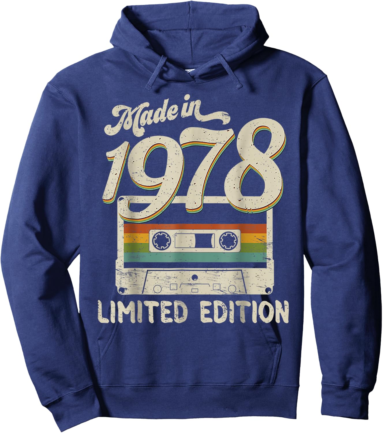 Made in 1978 Limited Edition 43rd Birthday Vintage Cassette Hoodie - Hoodie | Navy