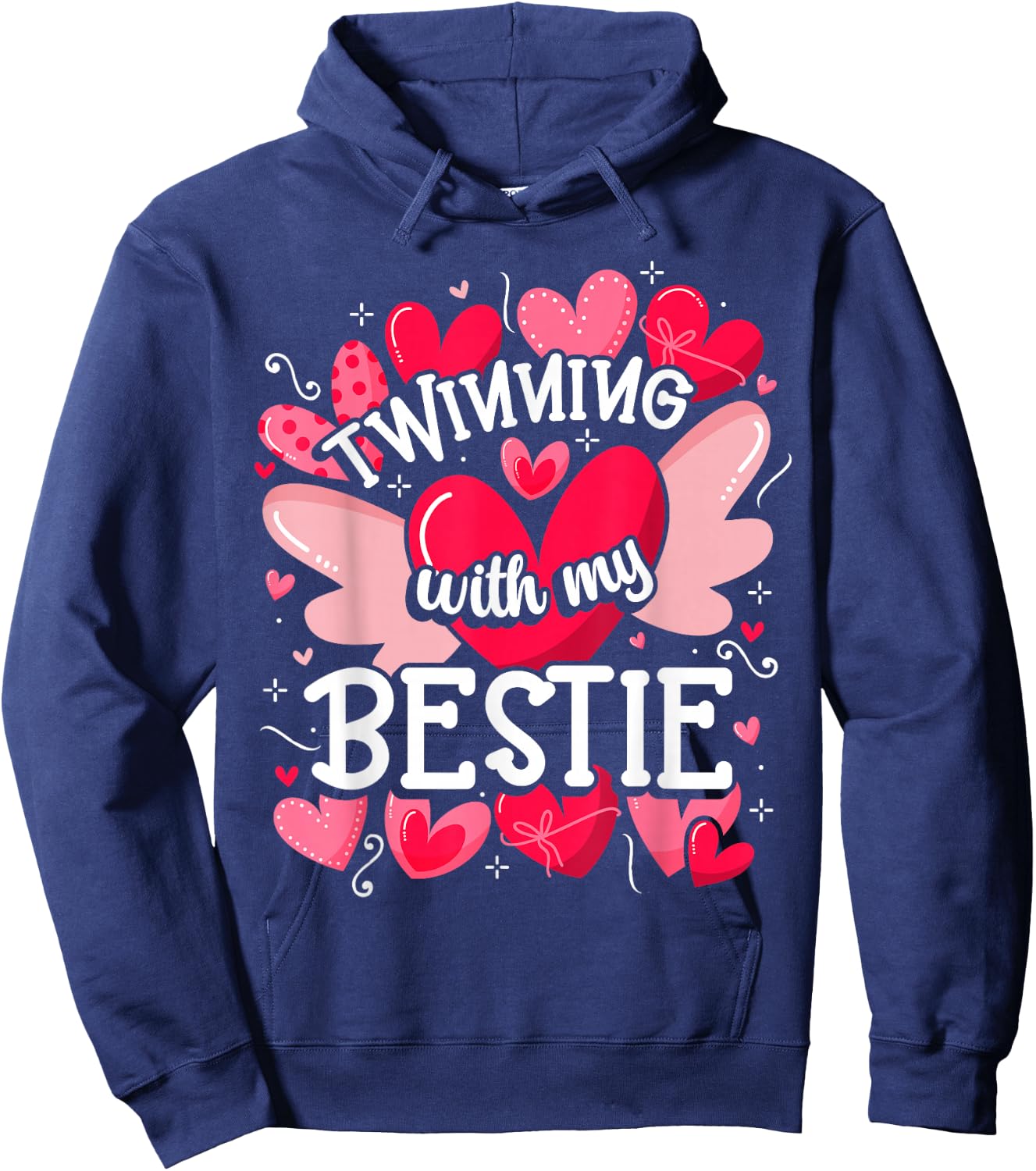 Friendship Matching Twin Twinning With My Bestie Twins Day Hoodie - Hoodie | Navy
