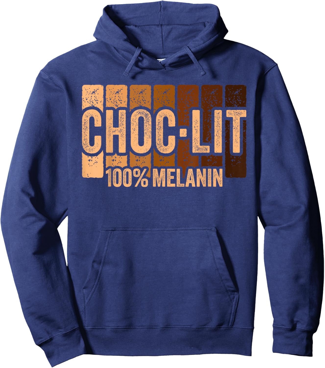 Choc Lit Melanin Shirt Black History Month Hoodie - Hoodie | Navy