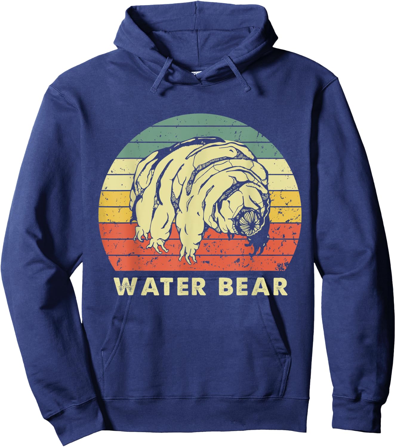 Tardigrade Water Bear Science Microbiology Vintage Retro Hoodie - Hoodie | Navy