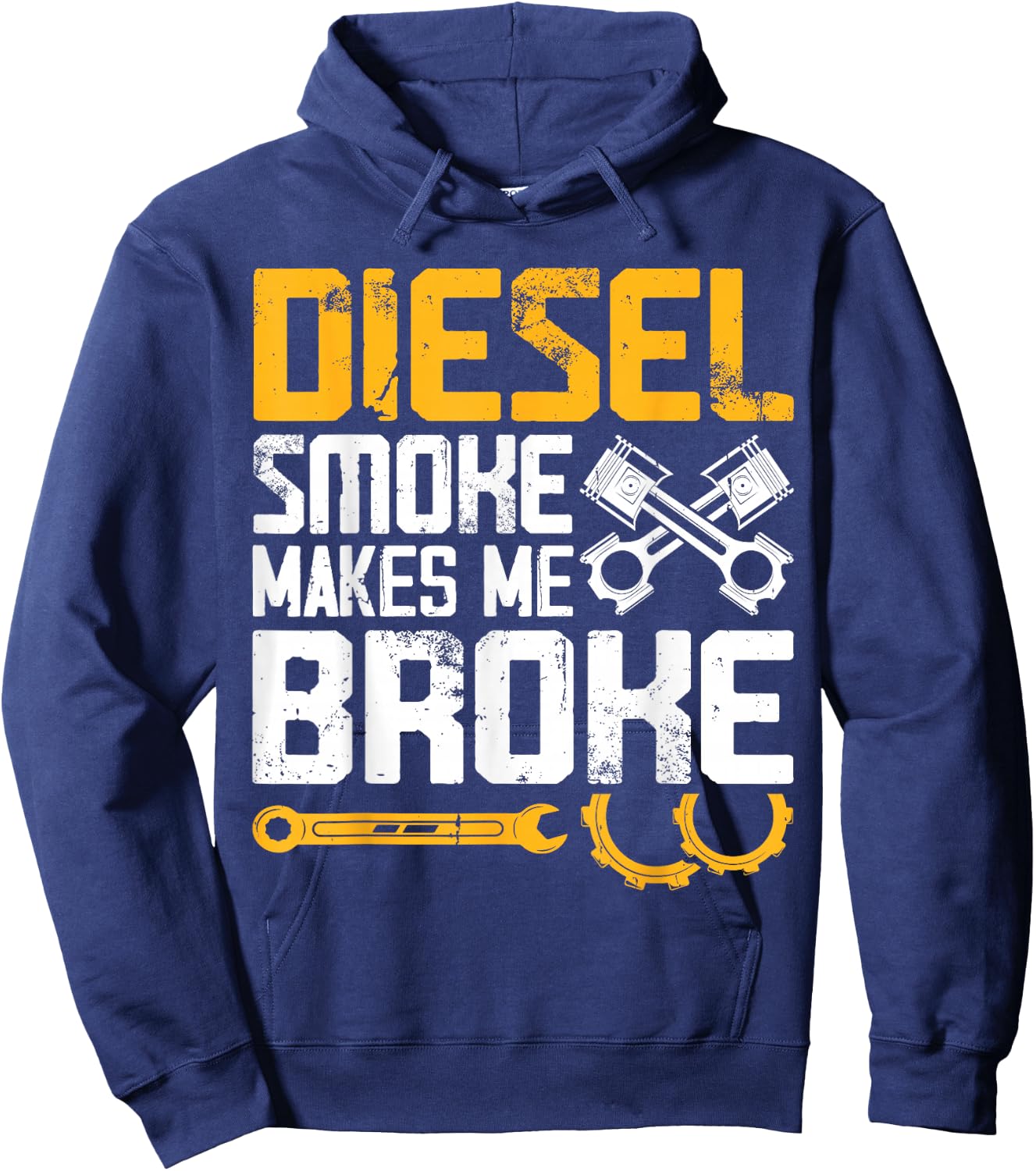 Diesel Smoke Makes Me Broke Hoodie - Hoodie | Navy