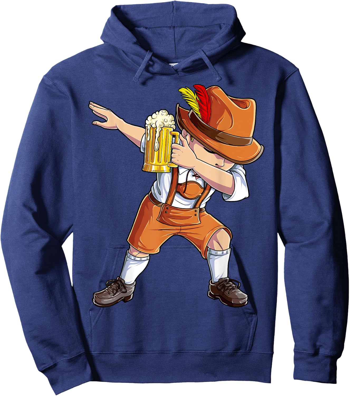 Dabbing German Clothes Oktoberfest Lederhosen Men Cheers Beer Hoodie - Hoodie | Navy