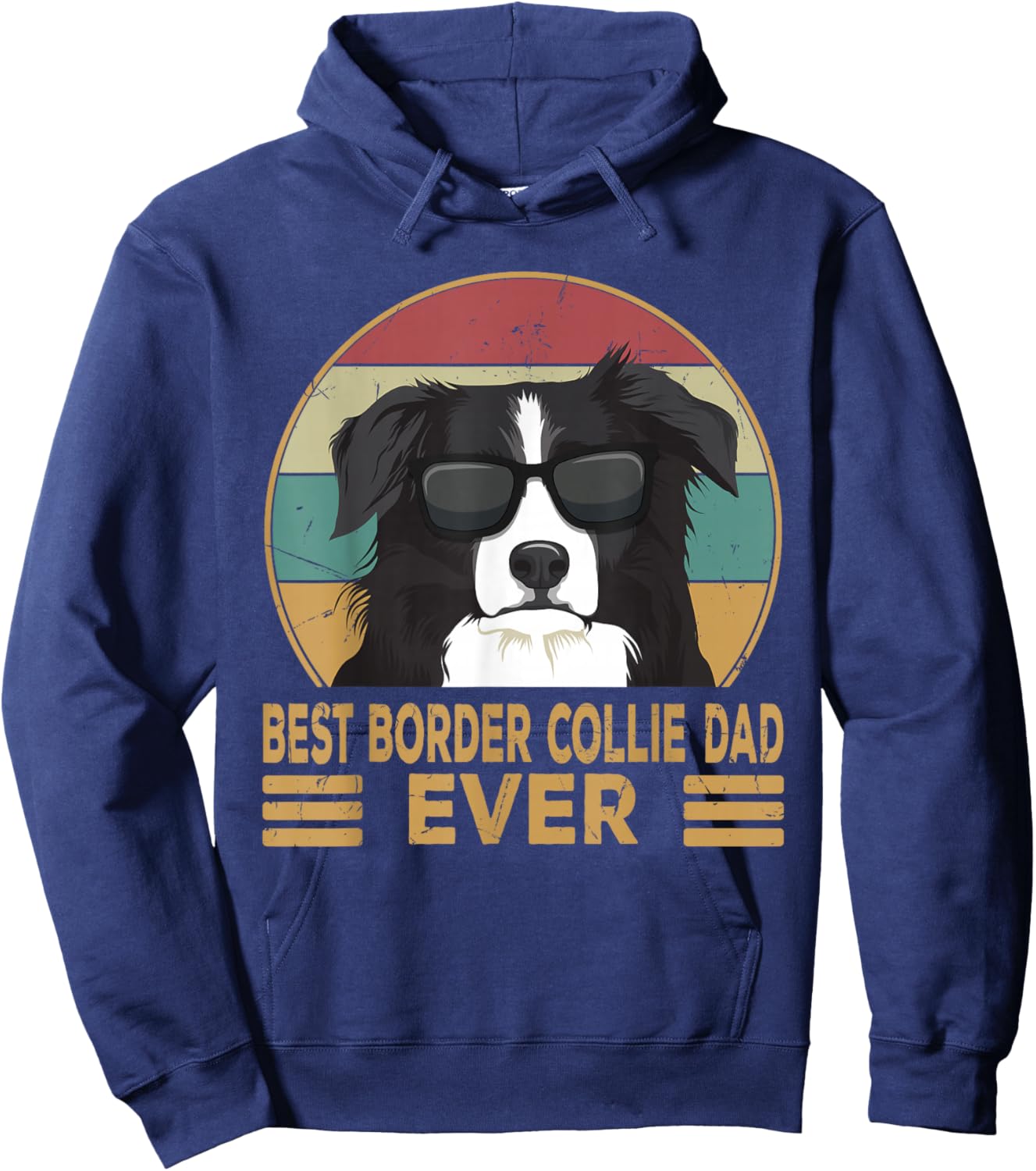 Best Border Collie Dad Ever Funny Dog Gift and Boys Small Hoodie - Hoodie | Navy