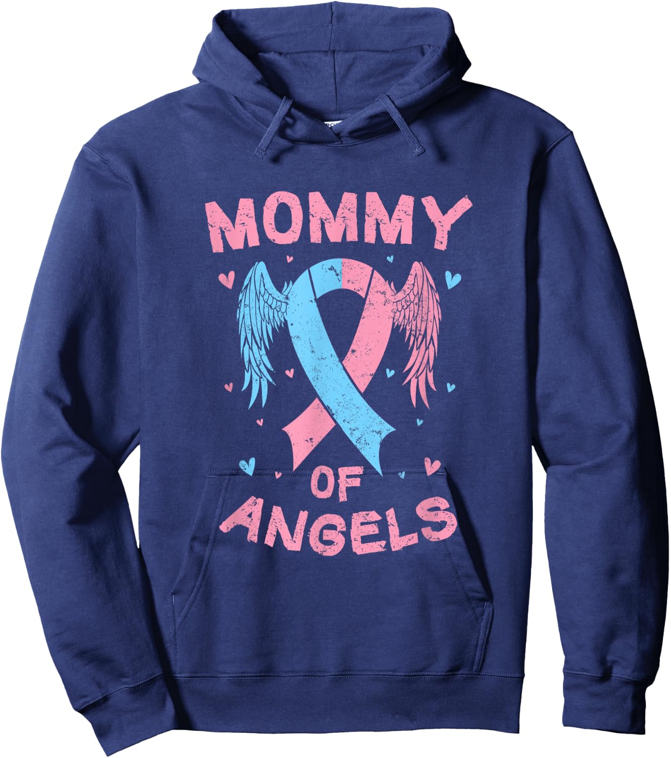 Mommy Of Angels Pregnancy Miscarriage Child Loss Awareness Hoodie - Hoodie | Navy