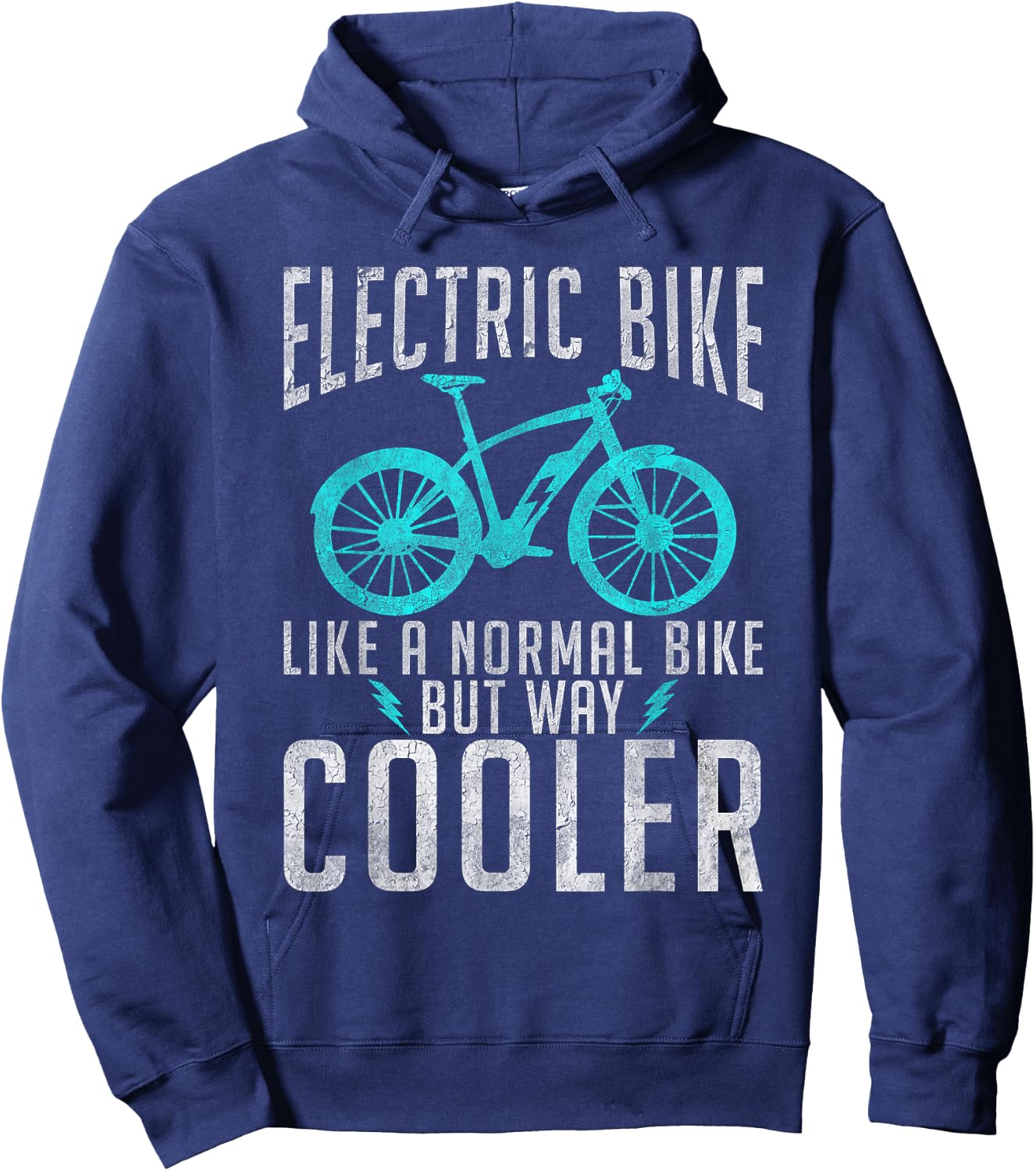 Electric Bike like a normal Bike but way cooler E Bicycle Hoodie - Hoodie | Navy