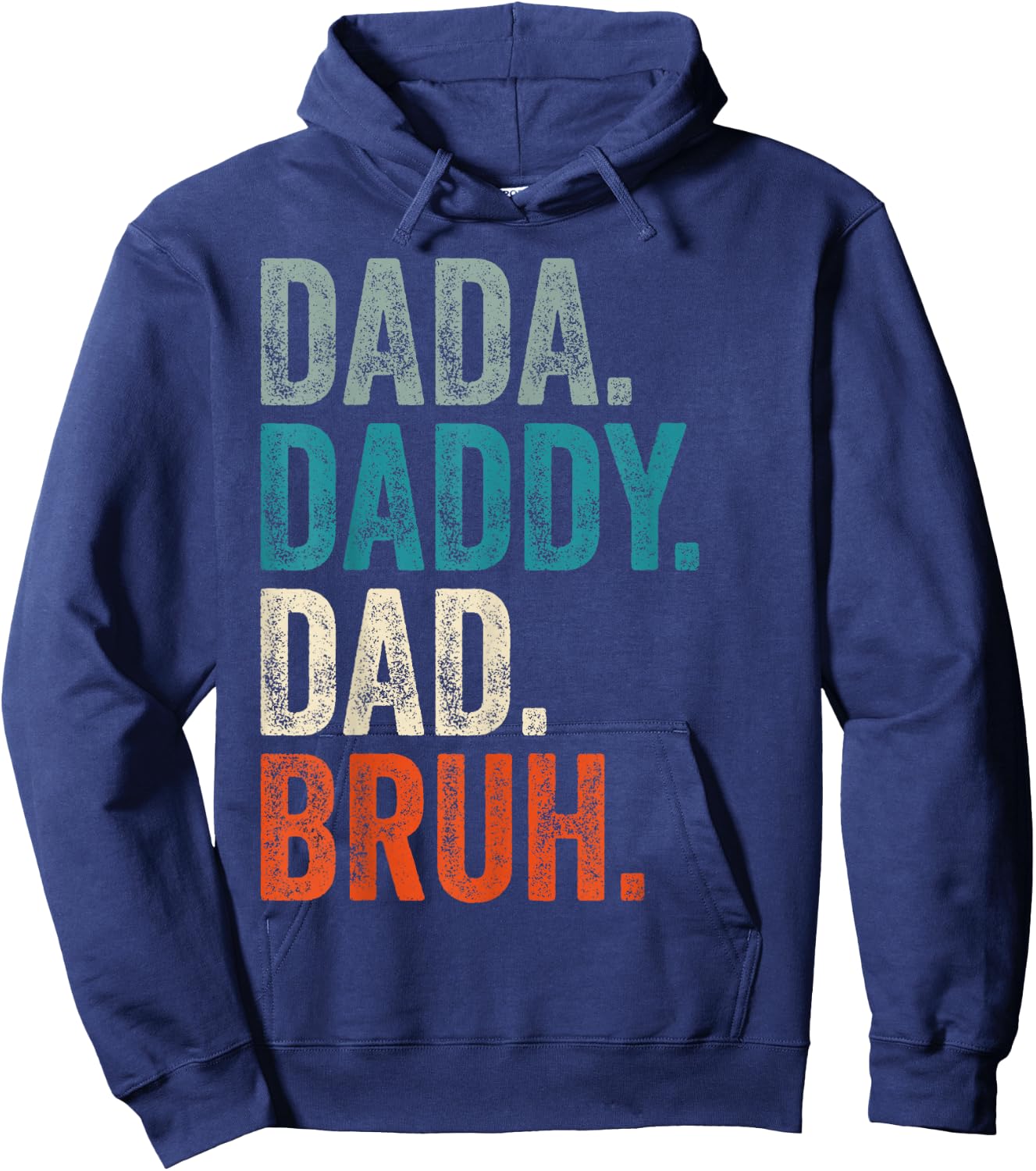 Dada Daddy Dad Bruh Retro Vintage Funny Fathers Men Hoodie - Hoodie | Navy
