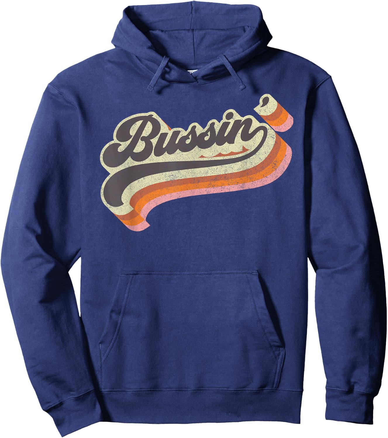 Bussin' - Internet Viral Meme Dank Slang Vintage Style Retro Hoodie - Hoodie | Navy