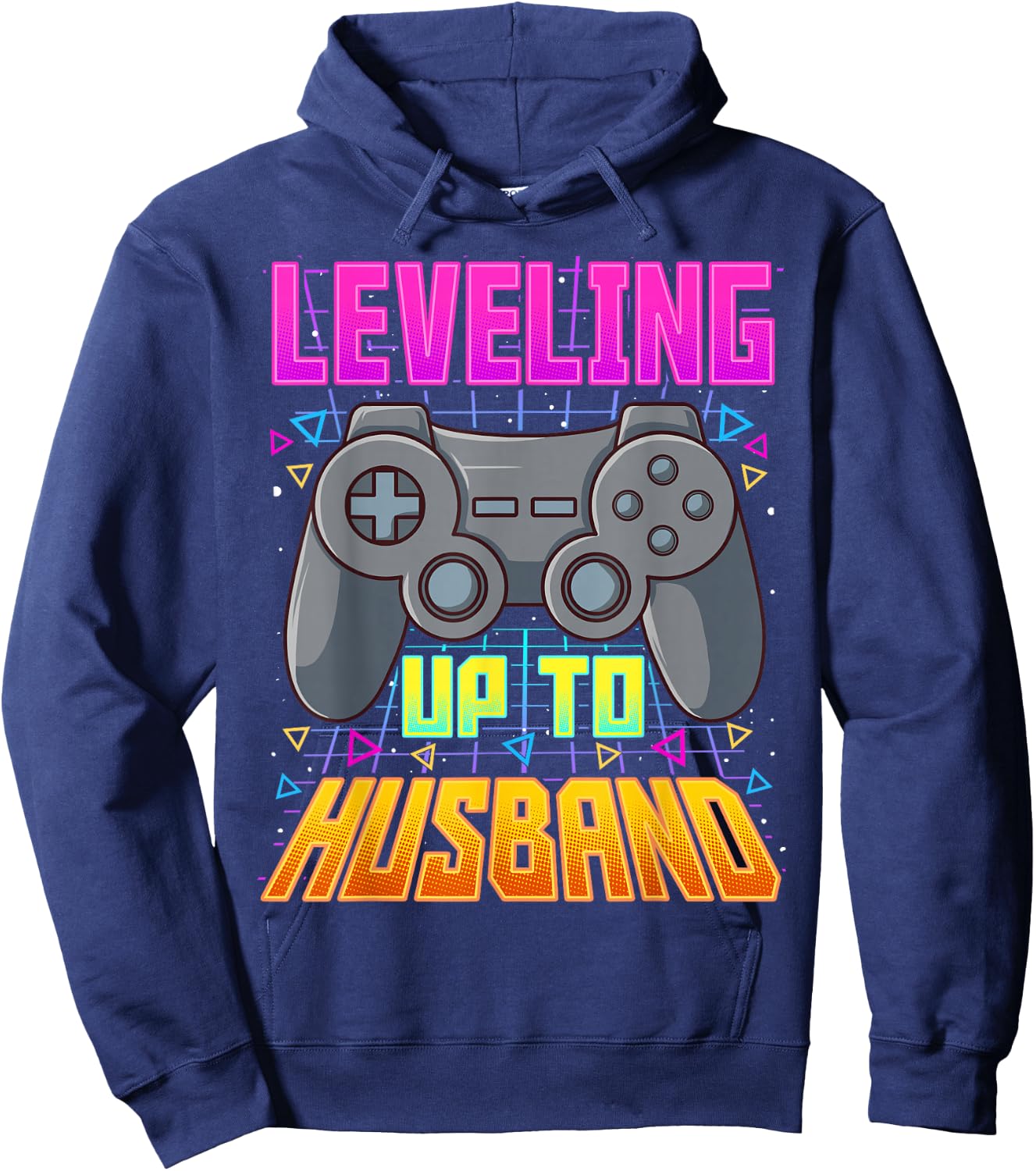 Leveling Up To Husband Shirt Groom Wedding Gamer Engagement Hoodie - Hoodie | Navy