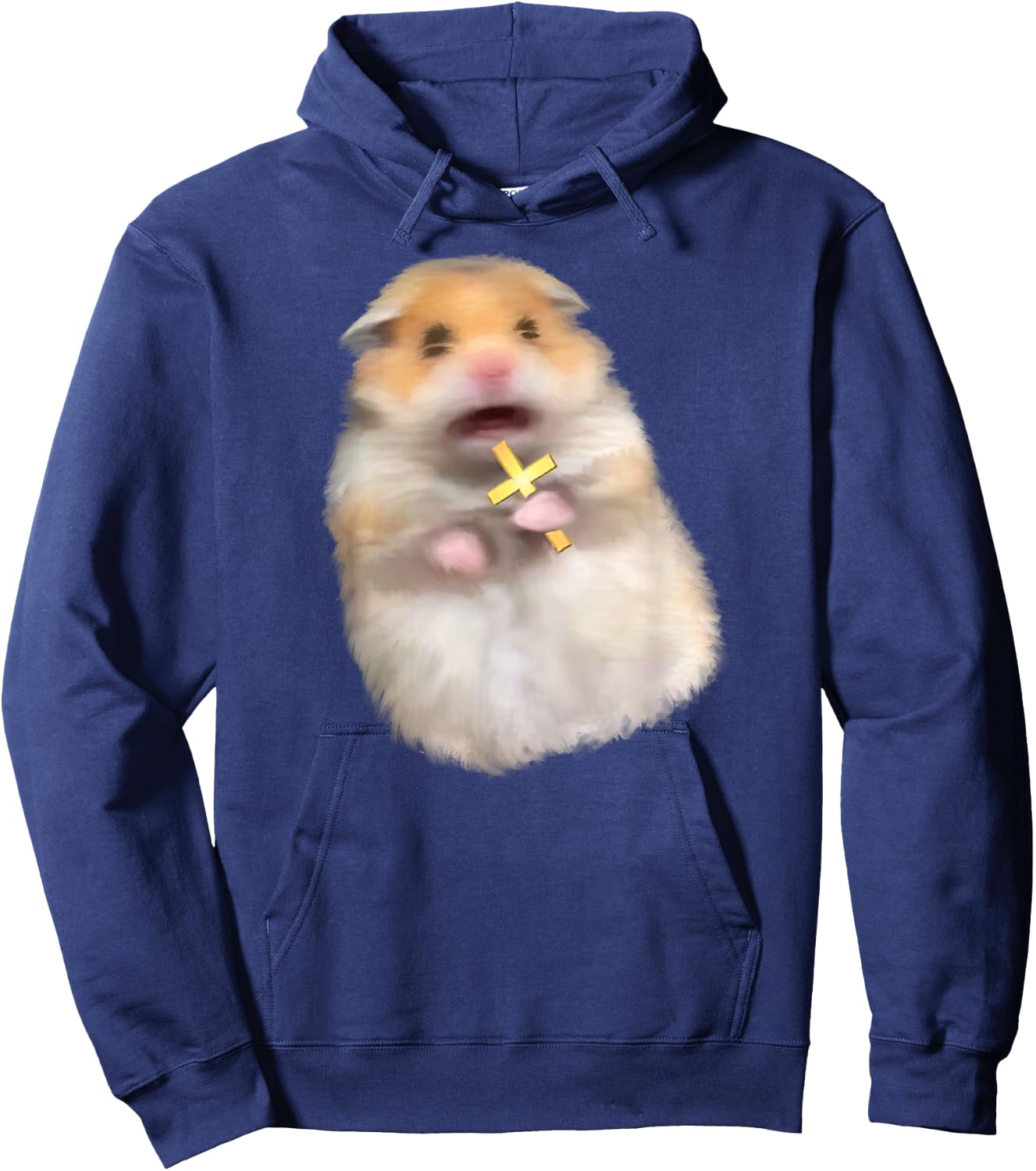 Scared Hamster Meme Kids Cute Christian Hamster Sacred Cross Hoodie - Hoodie | Navy
