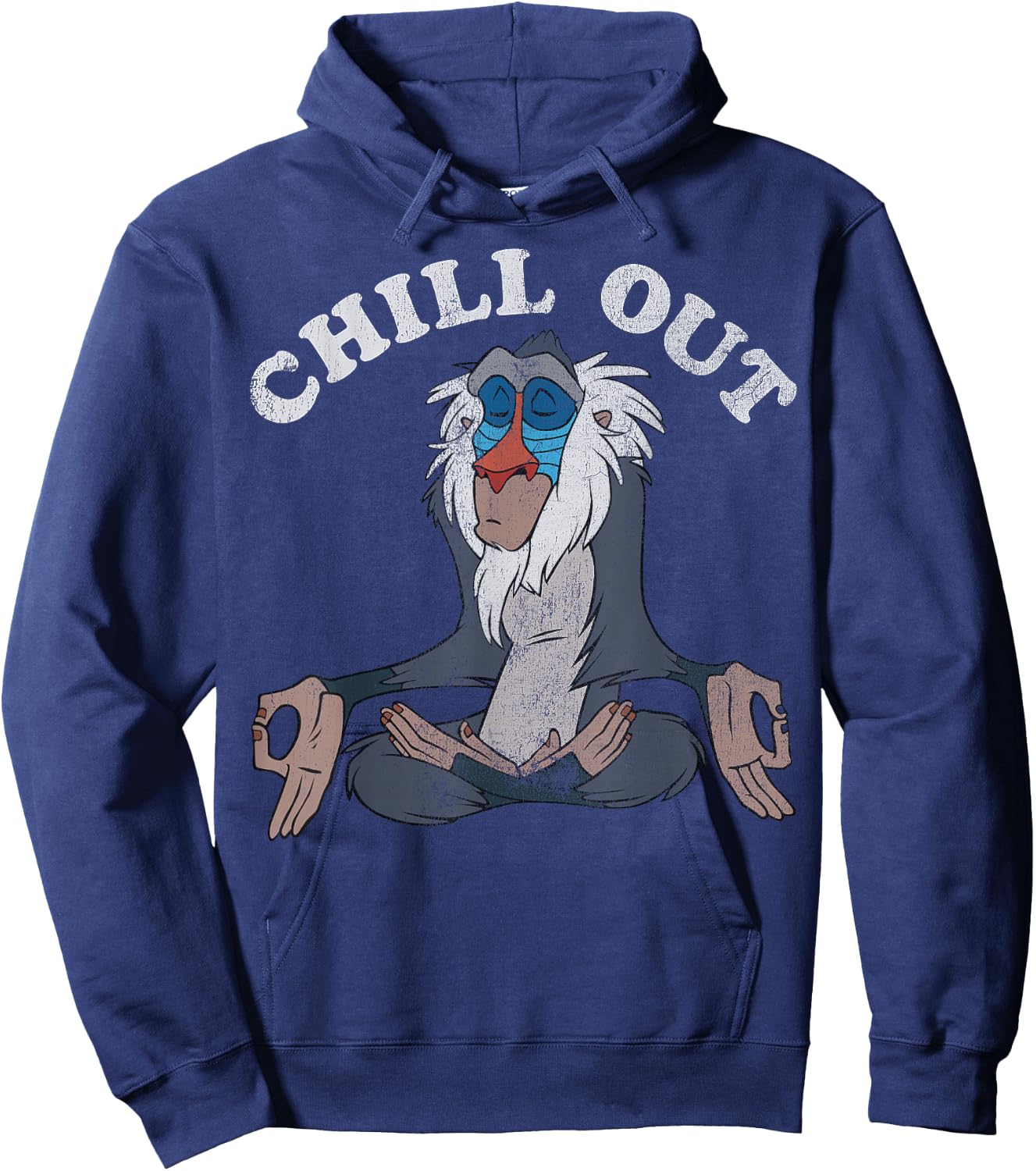 Disney Lion King Rafiki Chill Out Meditation Graphic Hoodie - Hoodie | Navy