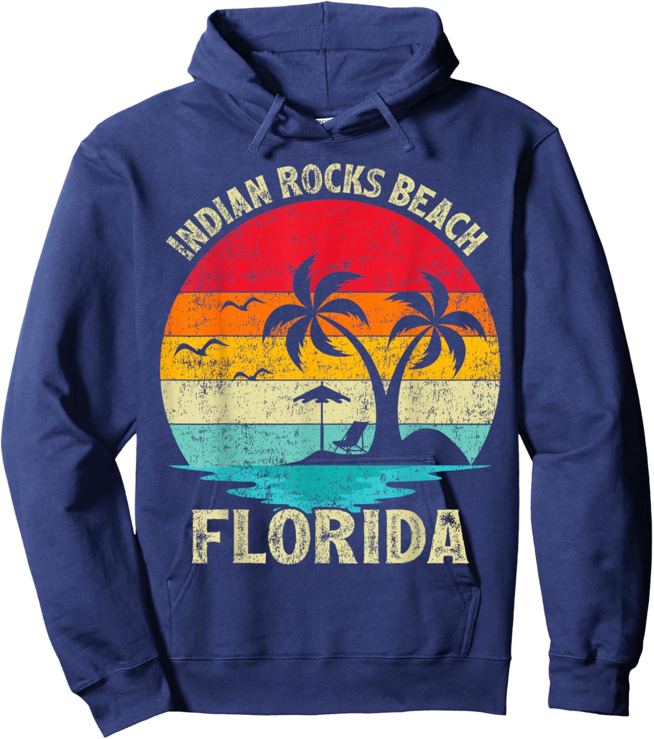 Family Vacation Vintage Retro Florida Indian Rocks Beach Hoodie - Hoodie | Navy