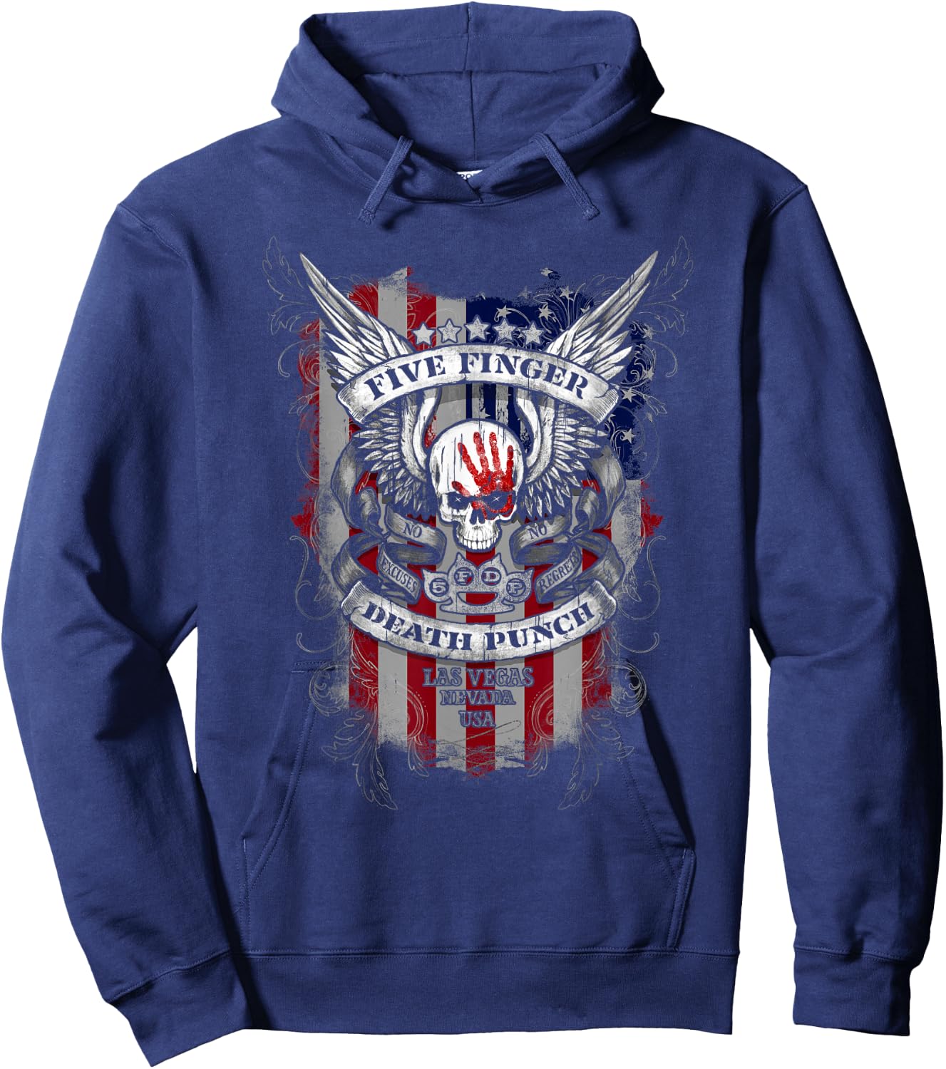 5FDP - No Regrets Stars & Stripes American Flag Hoodie - Hoodie | Navy