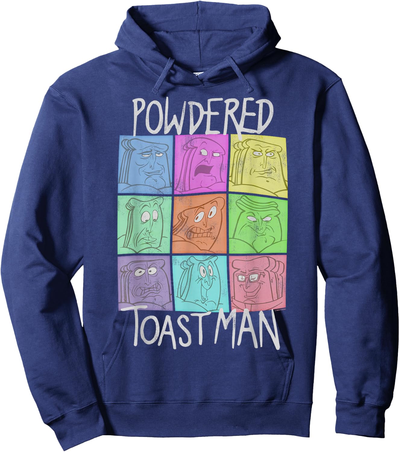 Ren and Stimpy Faces of Powdered Toast Man Hoodie - Hoodie | Navy