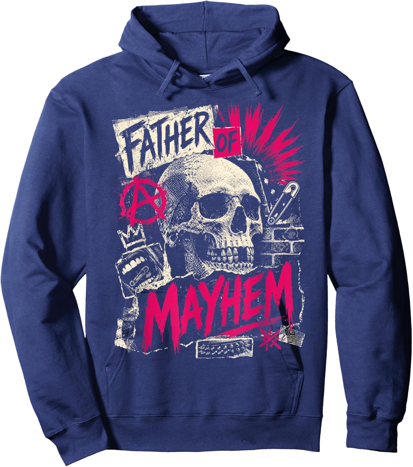 Father's Day Father of Mayhem Funny Dad Matching Family Hoodie - Hoodie | Navy