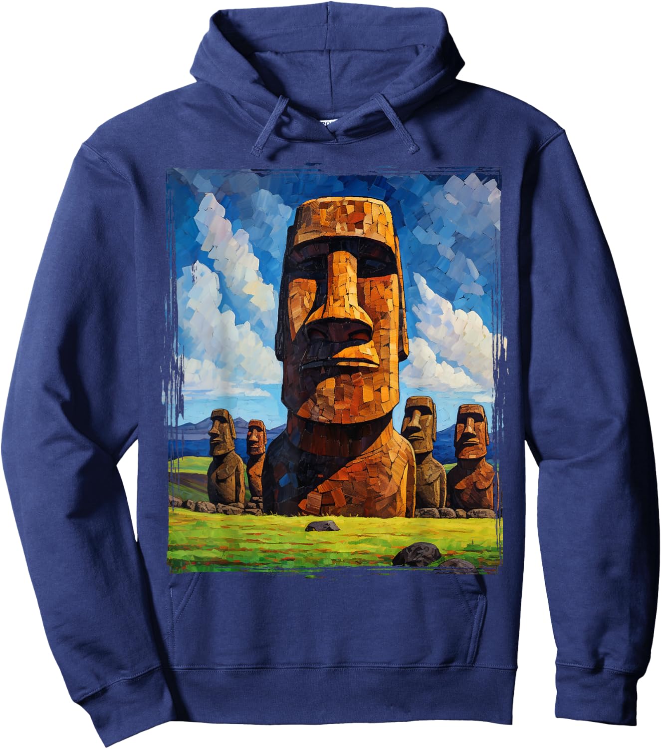 Easter Island Moai Statue Monolith World Mystery Hoodie - Hoodie | Navy