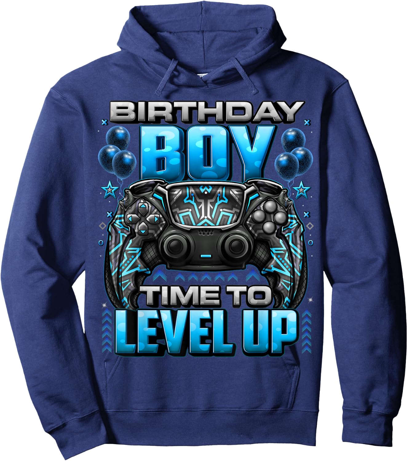 Birthday Boy Time to Level Up Shirt Video Gamer Birthday Boy Hoodie - Hoodie | Navy