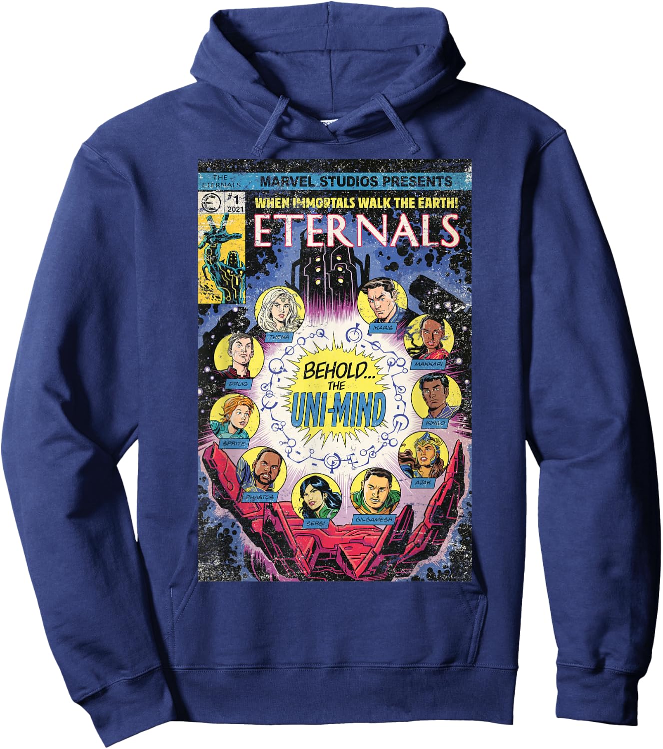 Marvel Eternals Vintage Comic Book Cover Hoodie - Hoodie | Navy