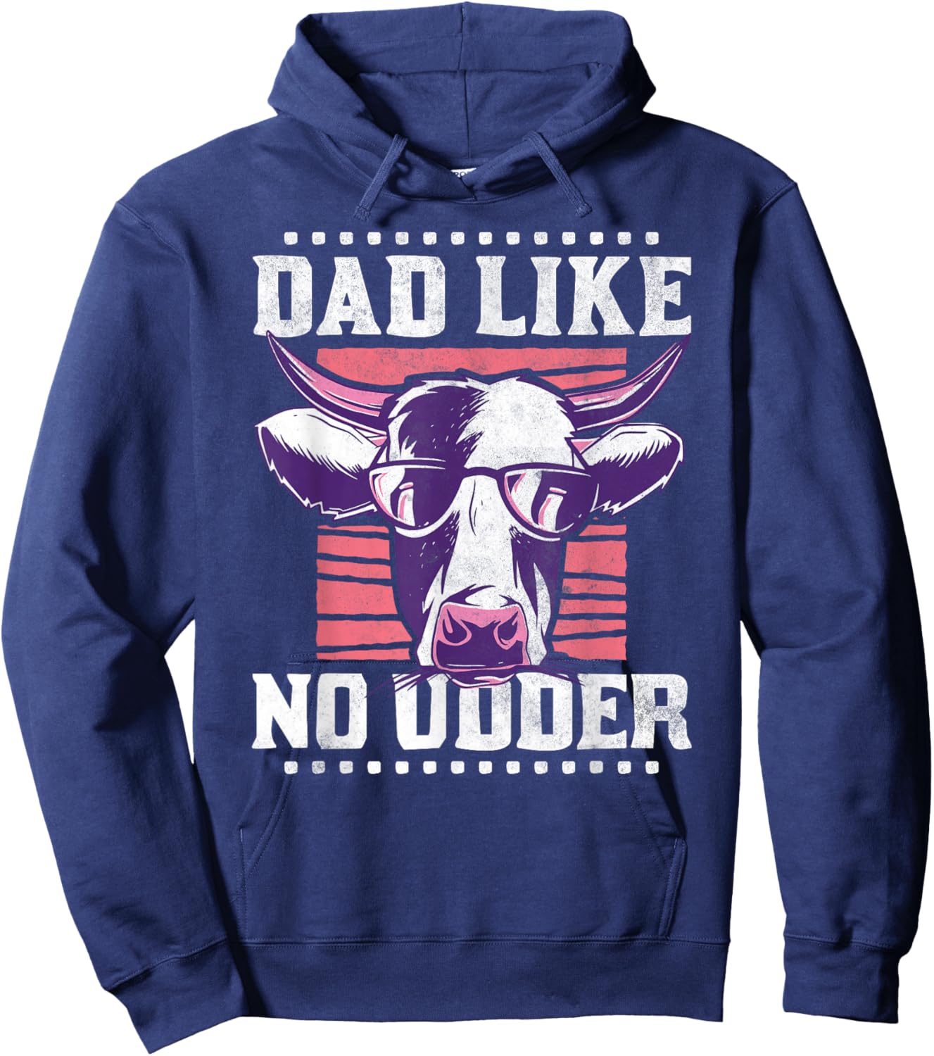 Dad like no udder, Father's Day Farmer Hoodie - Hoodie | Navy