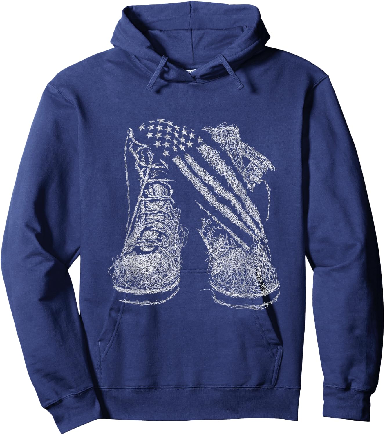 Army Boots USA Flag Boots Print Tactical Boots Hoodie - Hoodie | Navy