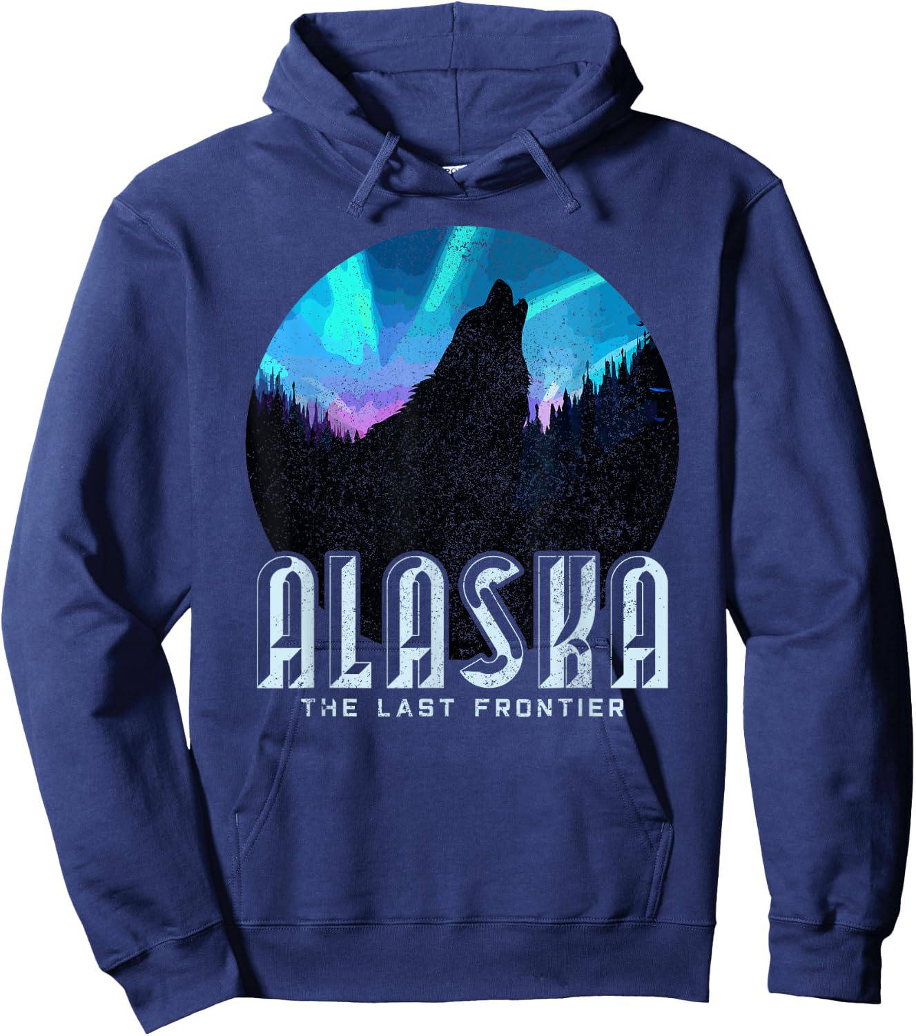 Alaska - Wolf The Last Frontier Nature Souvenir Gift Hoodie - Hoodie | Navy