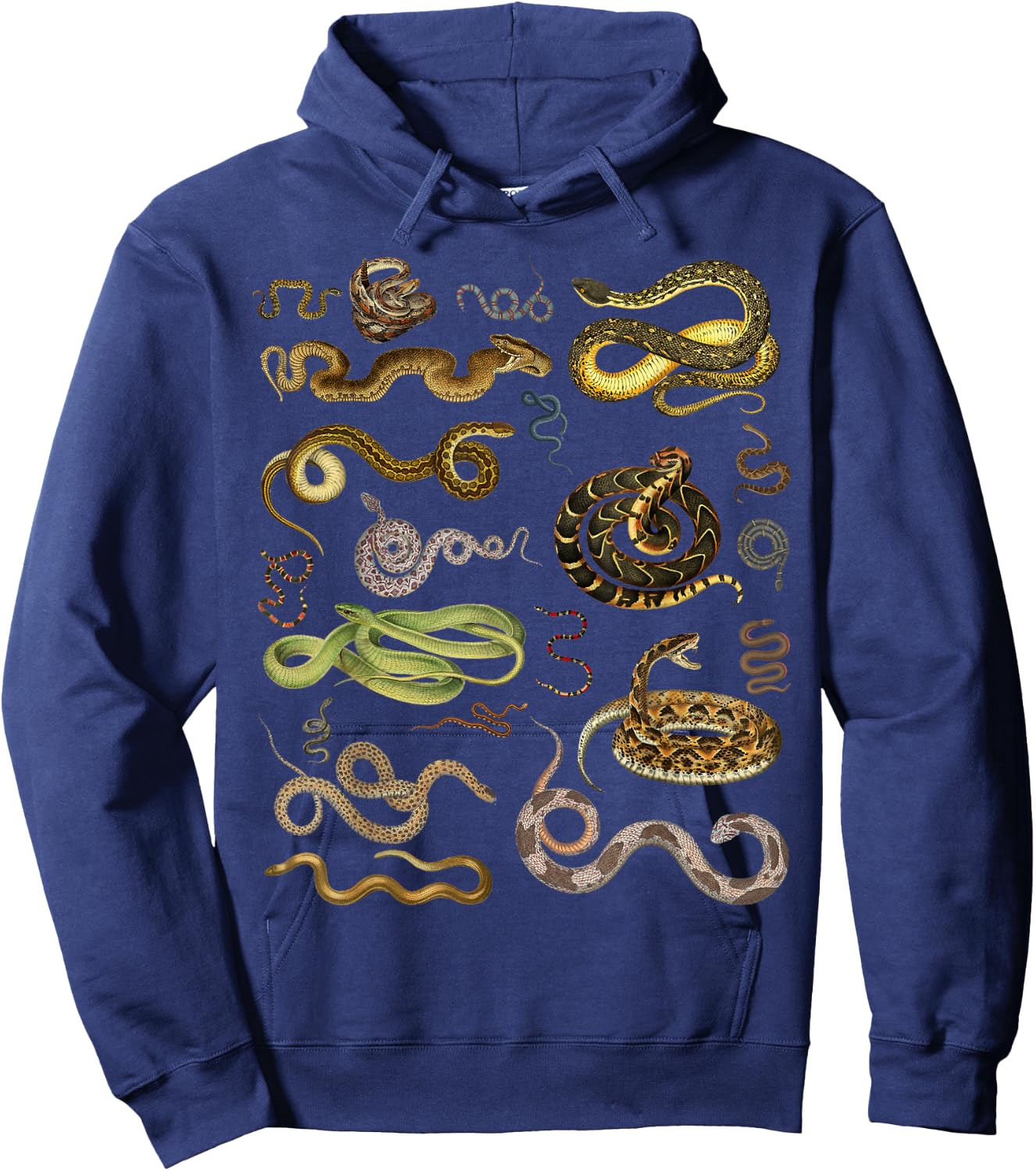 Types Of Snakes Herpetologist Educational Kids Boys Girls Hoodie - Hoodie | Navy