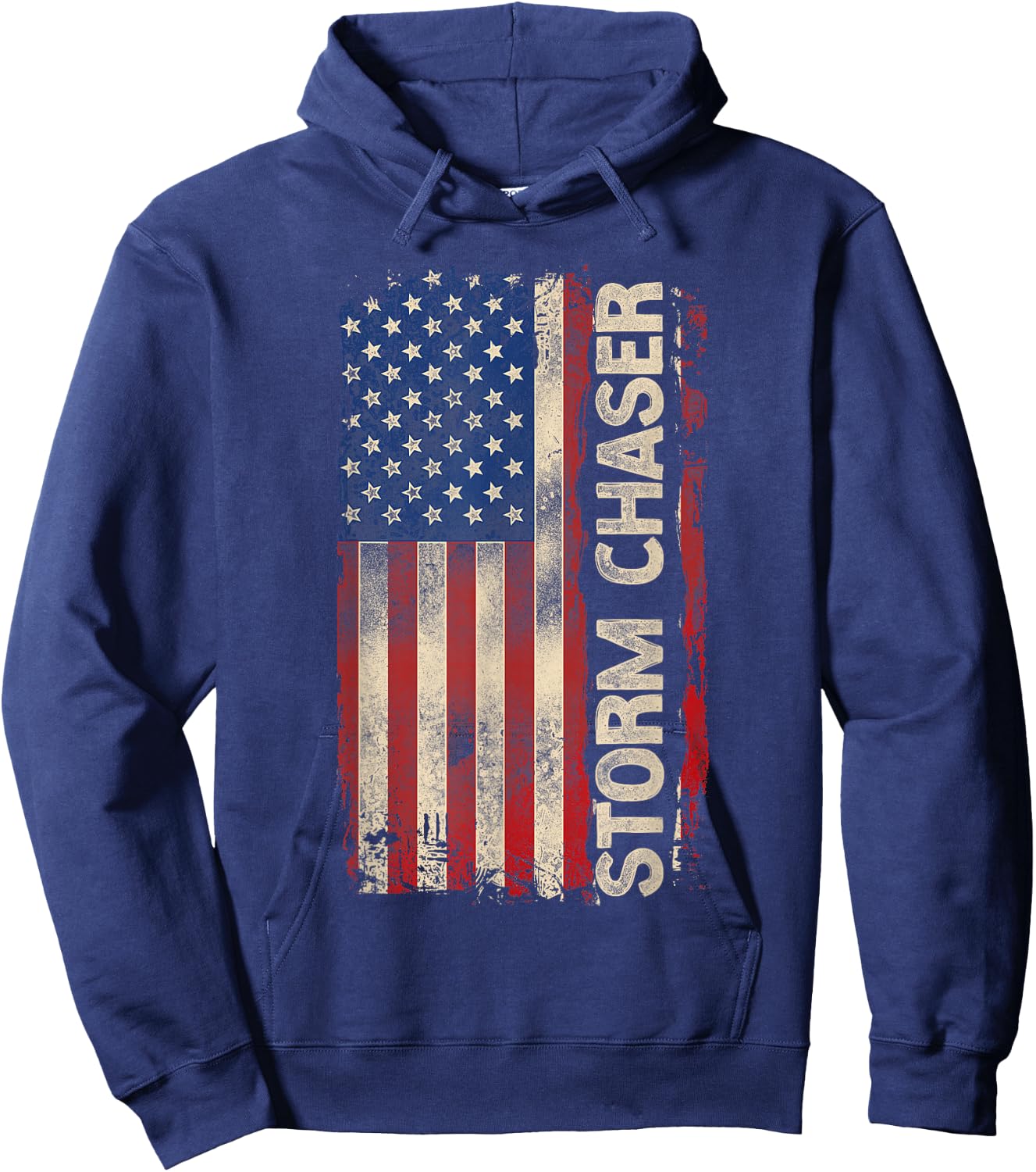 Storm Chaser Hurricane Meteorology Tornado Usa American Flag Hoodie - Hoodie | Navy