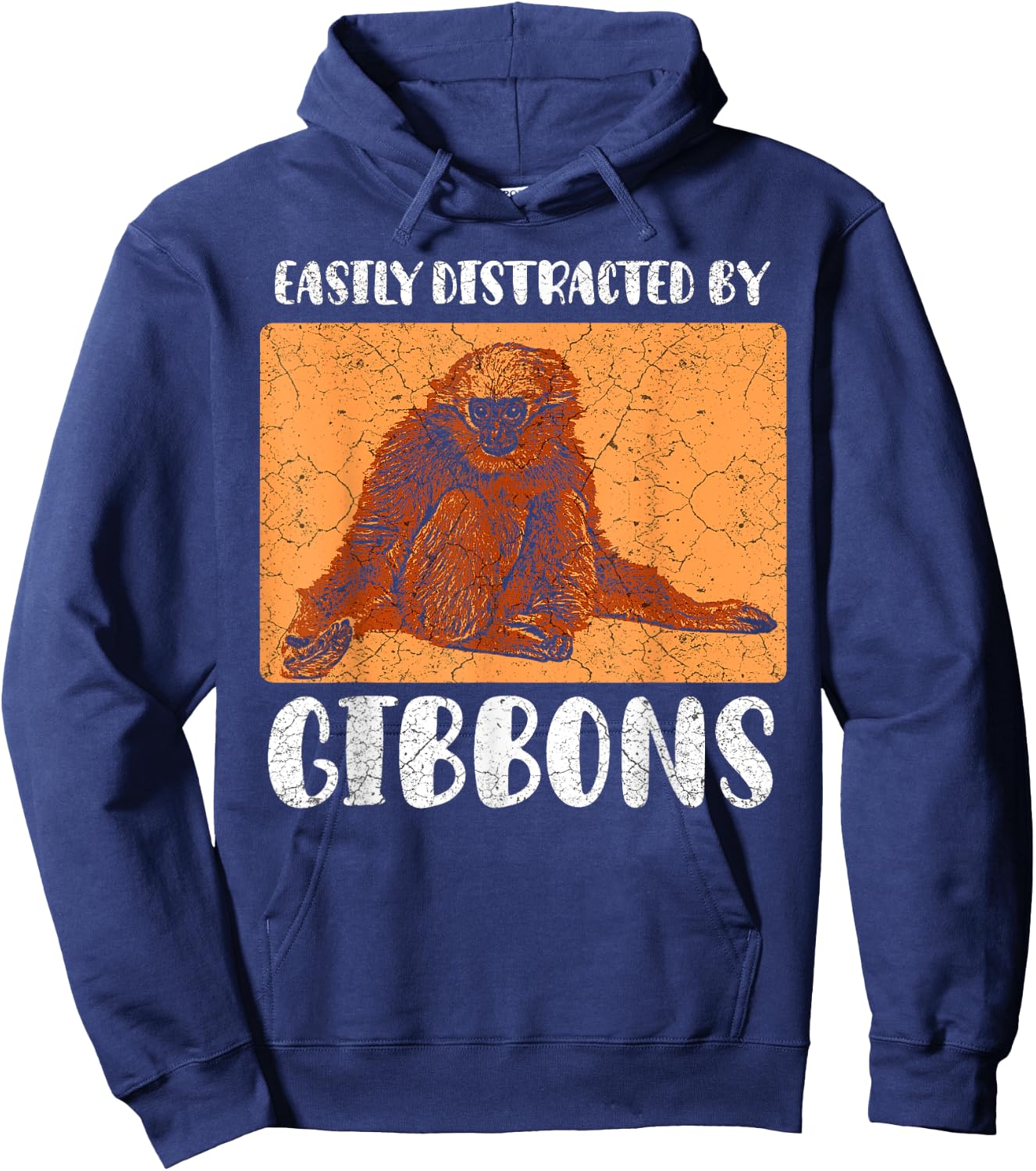 Gibbon Ape Monkey Funny Hoodie - Hoodie | Navy