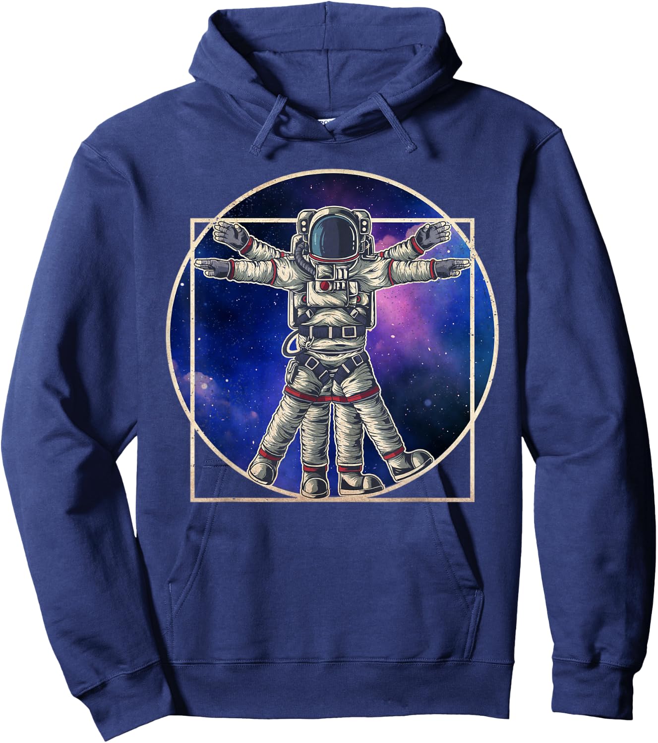 Astronaut Vitruvian Man Da Vinci Cute Funny Graphic Hoodie - Hoodie | Navy