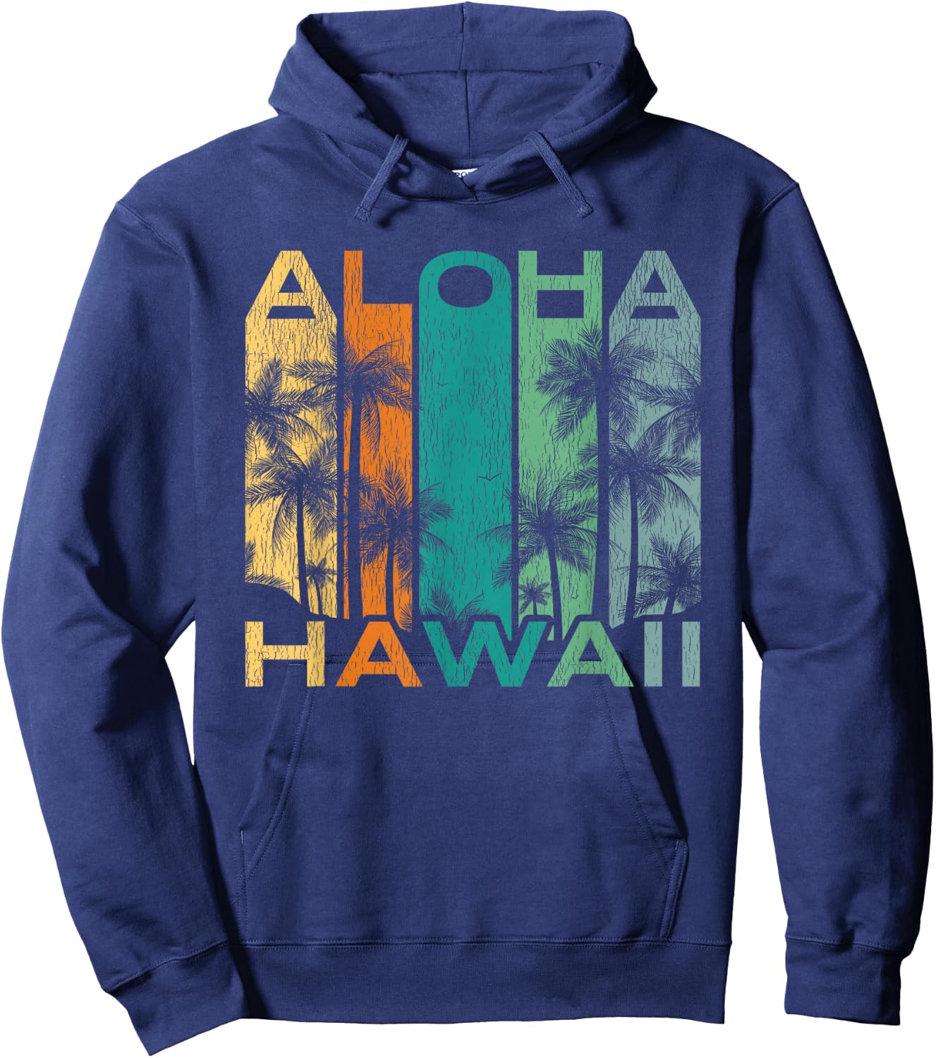 Aloha Hawaii Vintage Surfboard Hoodie - Hoodie | Navy