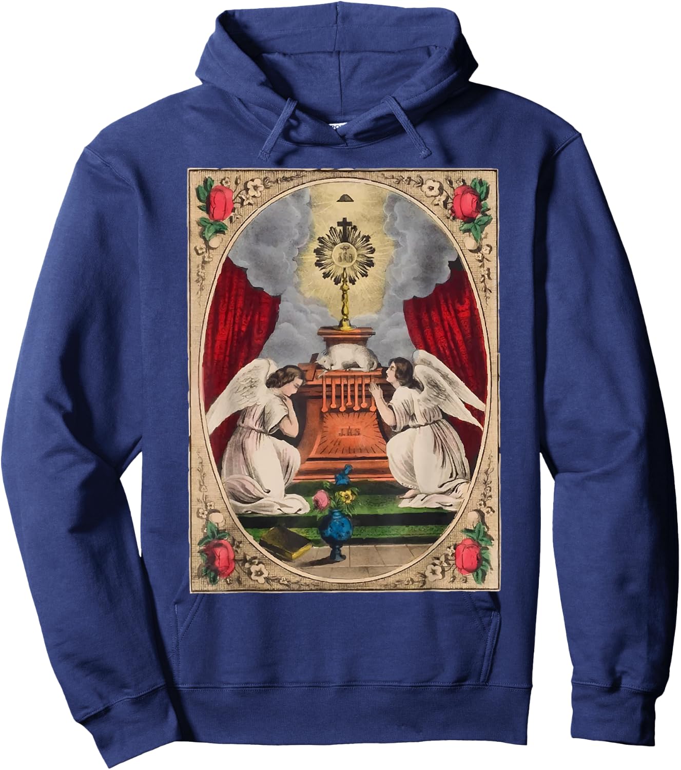Holy Sacrament Eucharistic Adoration Catholic Altar Lamb Hoodie - Hoodie | Navy