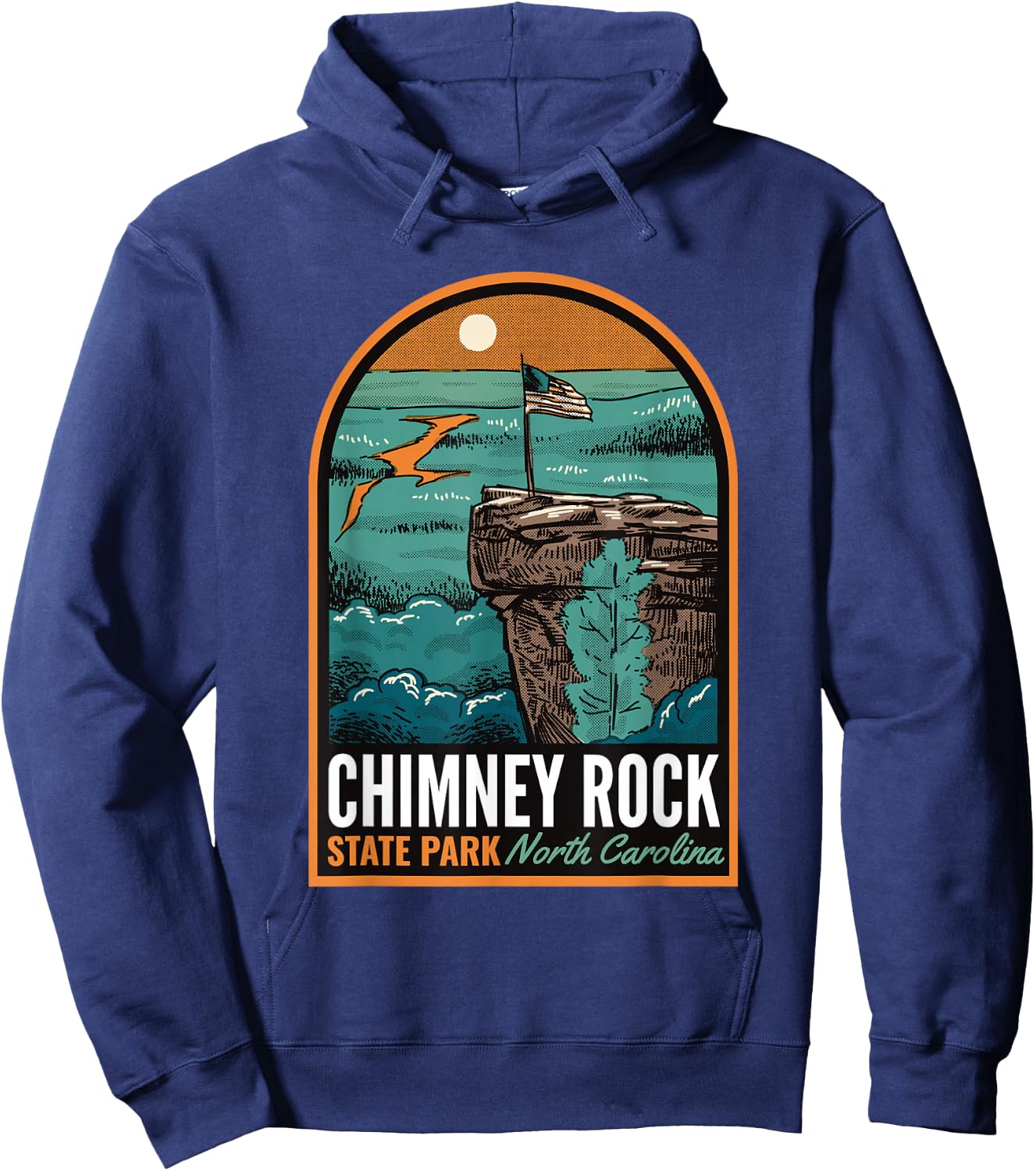 Chimney Rock State Park NC Vintage Hoodie - Hoodie | Navy