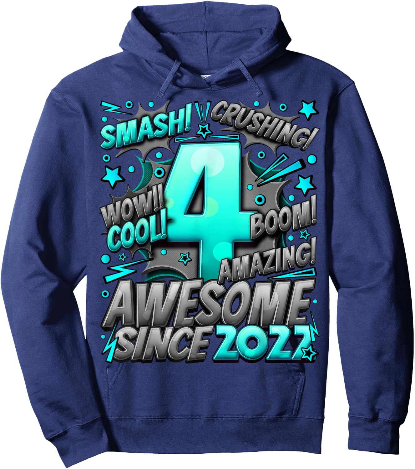 4 Year Old Gifts for Boys 4th Birthday Boy 4 Year Old Boy Hoodie - Hoodie | Navy
