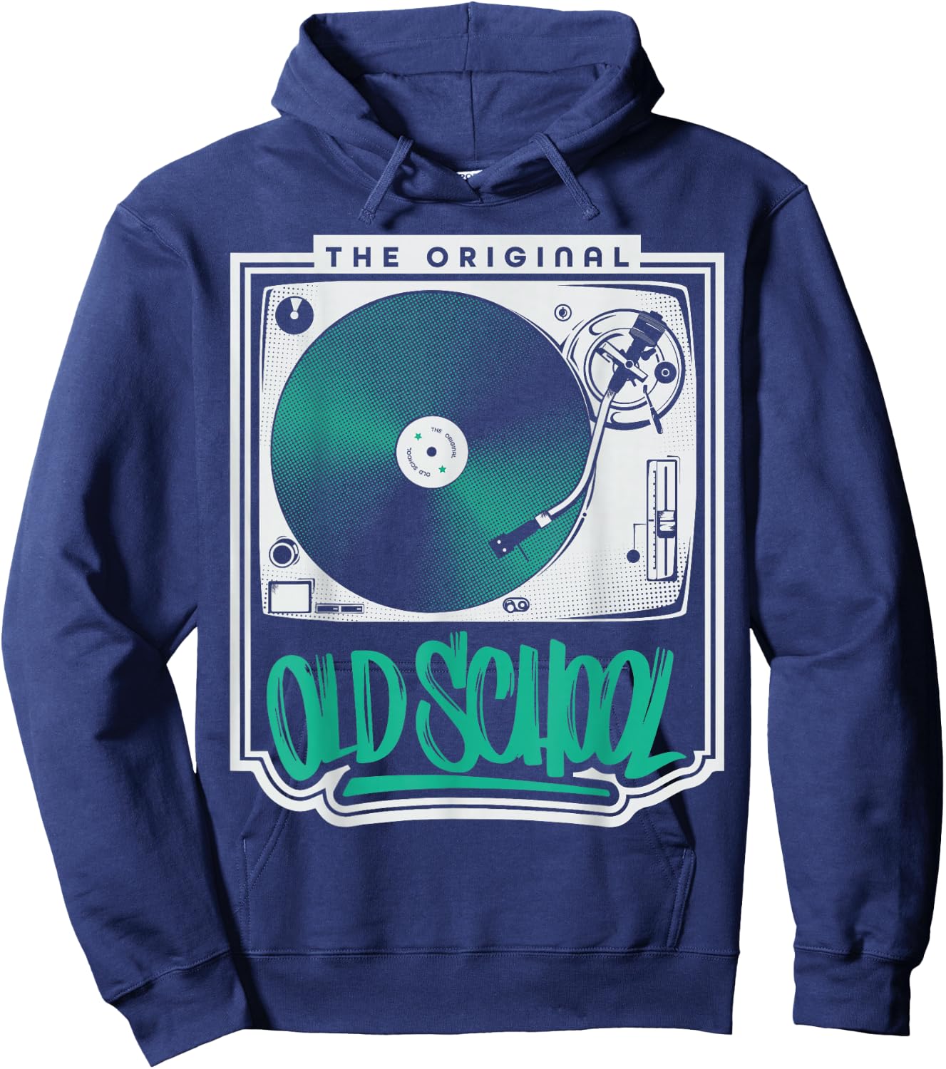 The Original Old School Turntable for Vinyl DJs Hoodie - Hoodie | Navy
