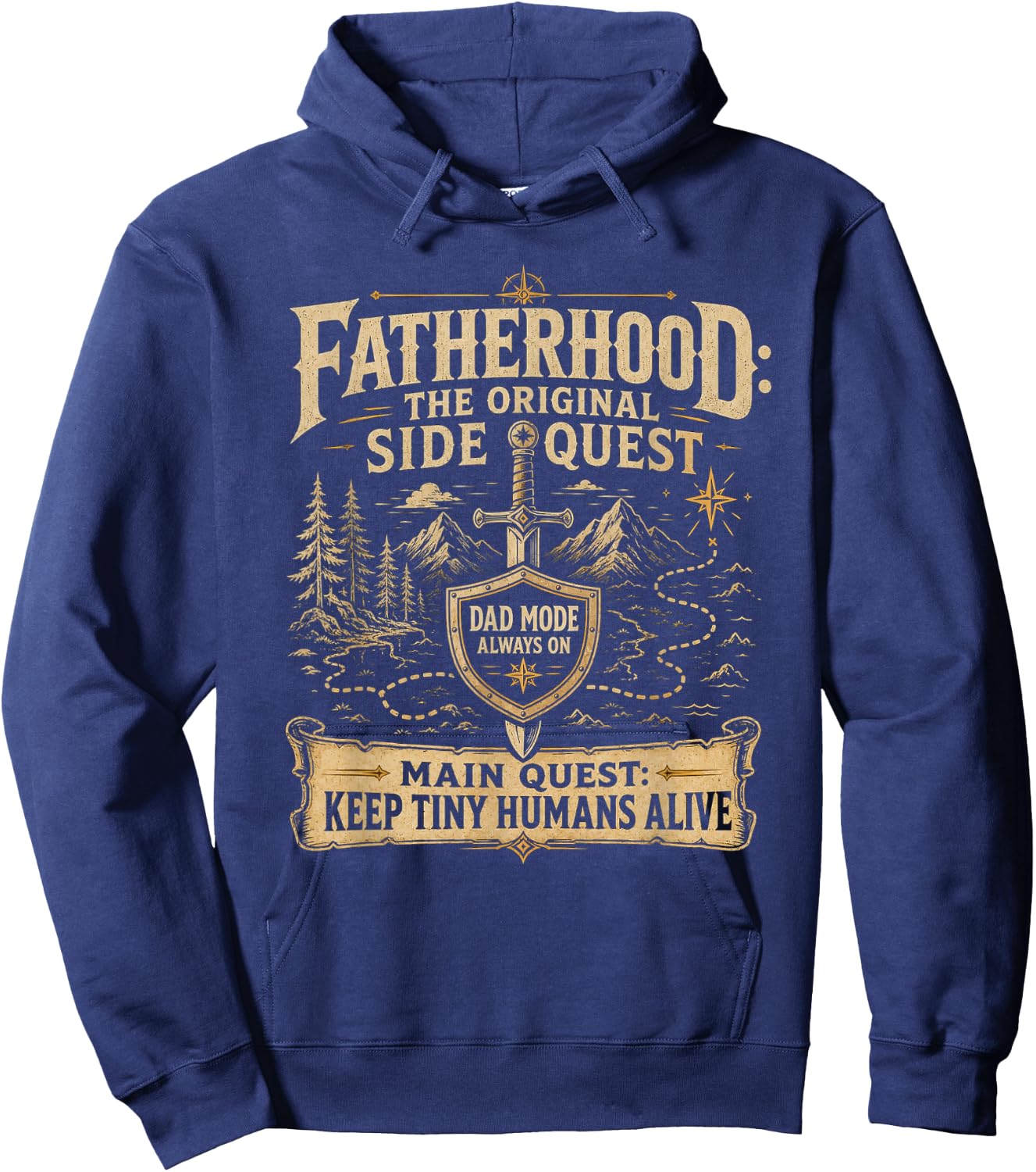Father Fatherhood The Original Side Quest Dad Mode Hoodie - Hoodie | Navy