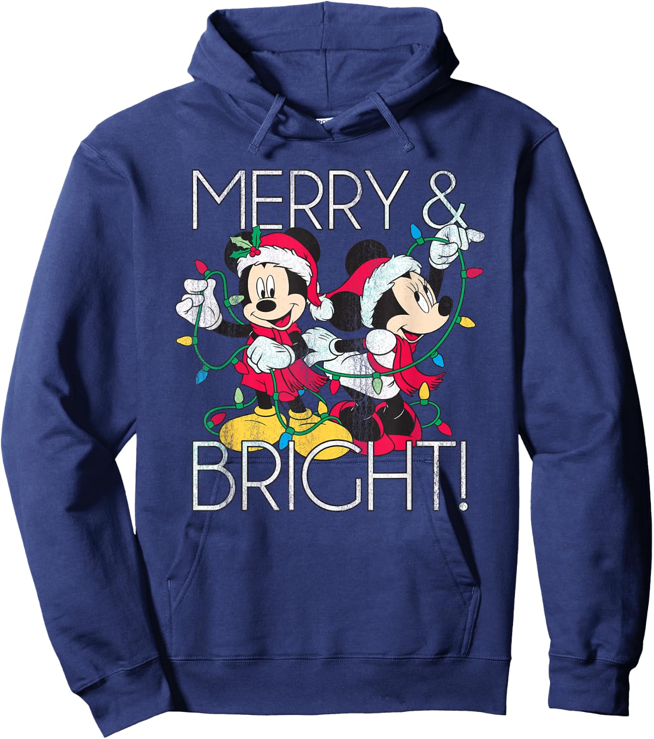 Disney - Minnie and Mickey Merry N Bright Foil Hoodie - Hoodie | Navy