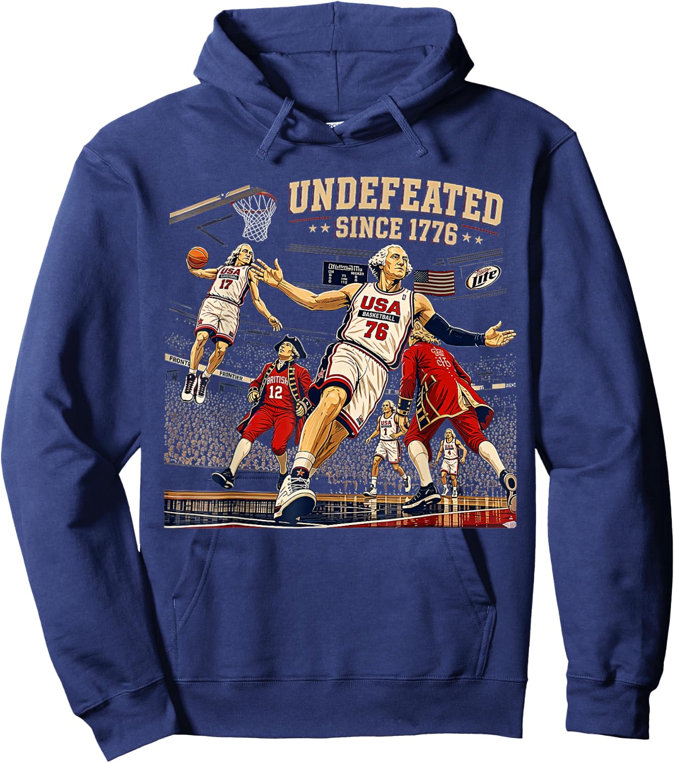 George Washington Play Basketball USA Undefeated Since 1776 Hoodie - Hoodie | Navy